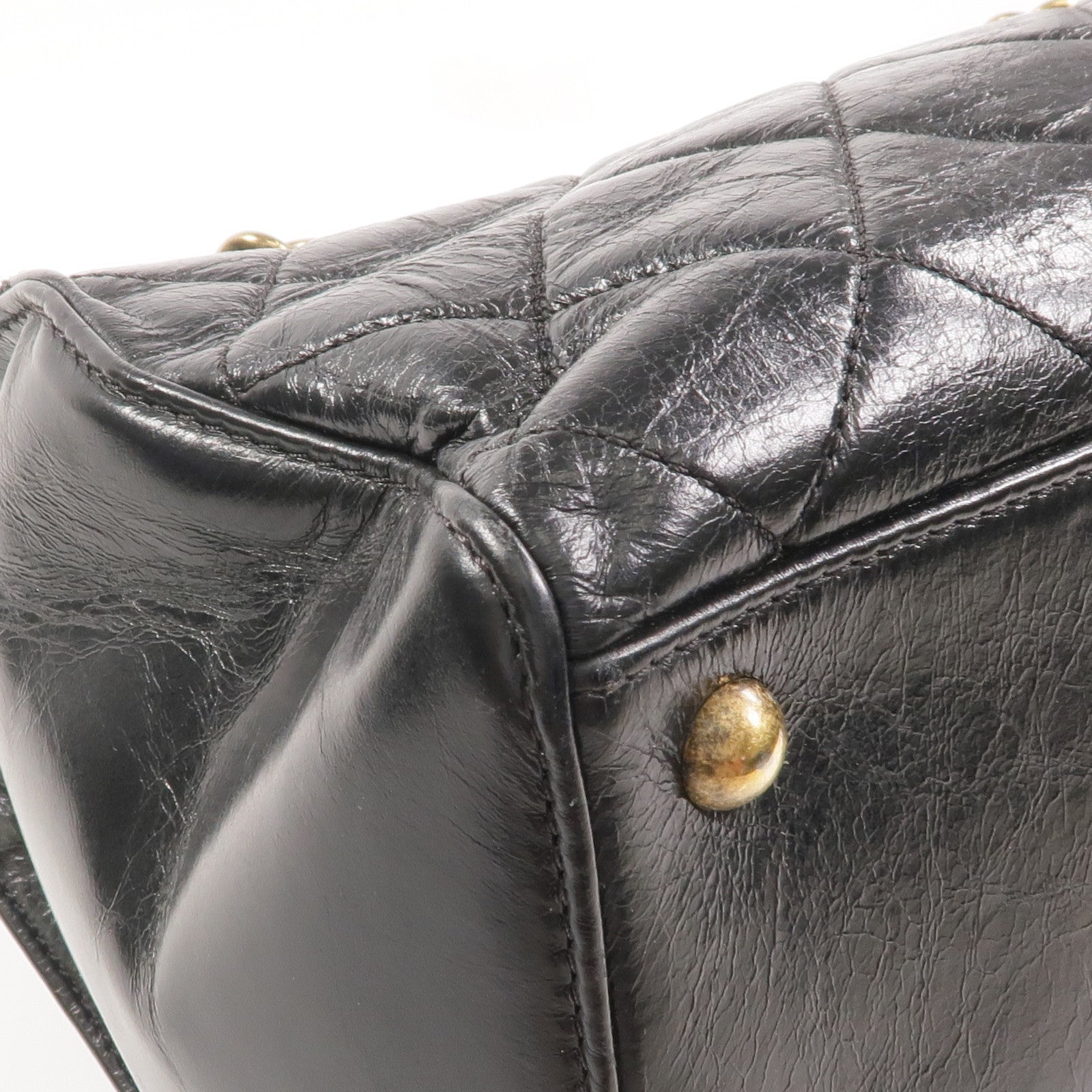 CHANEL 牛皮皮革Chain Shoulder金扣鏈帶肩背袋