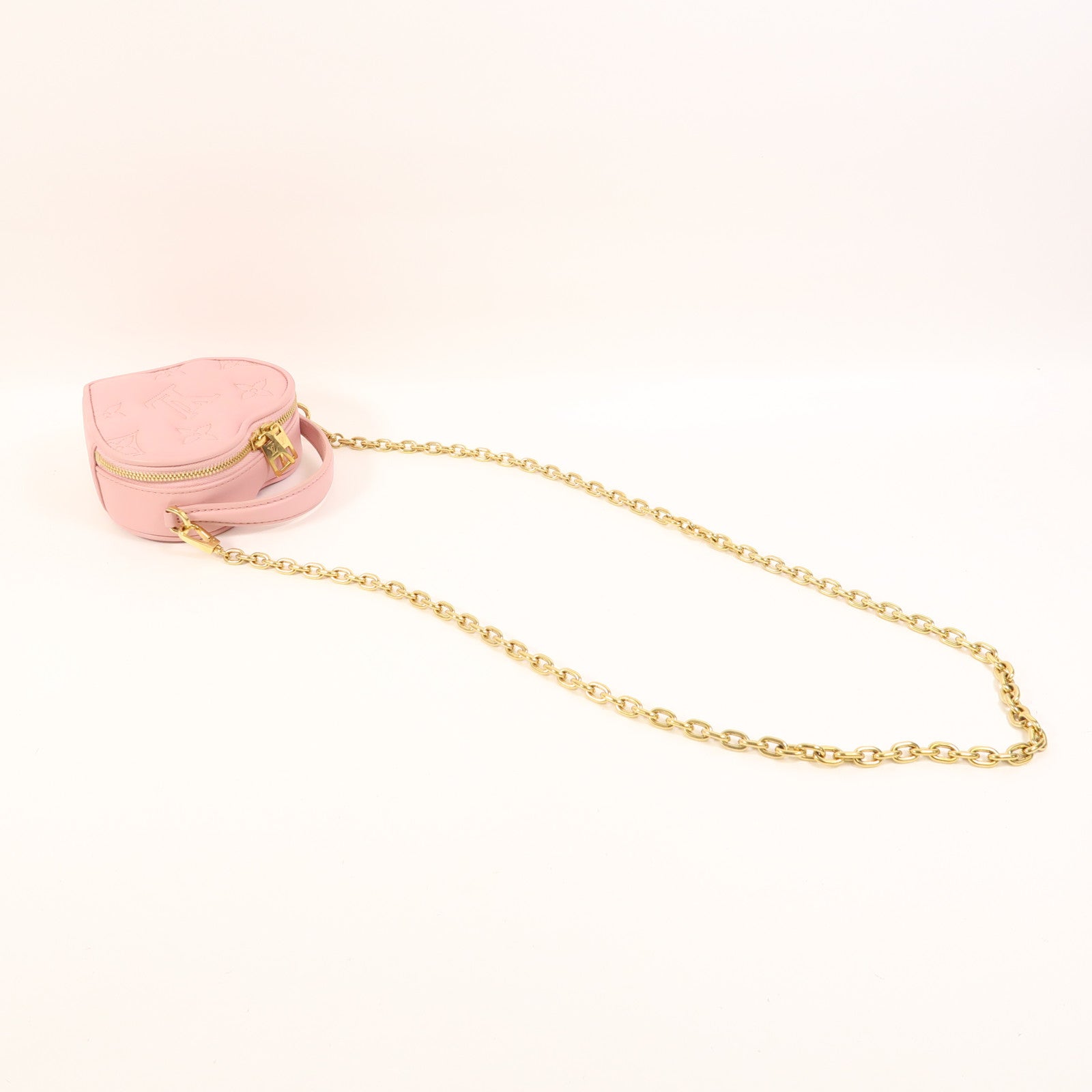 LOUIS VUITTON Bubblegram皮革Pop My Heart金扣鏈帶手挽肩背兩用袋