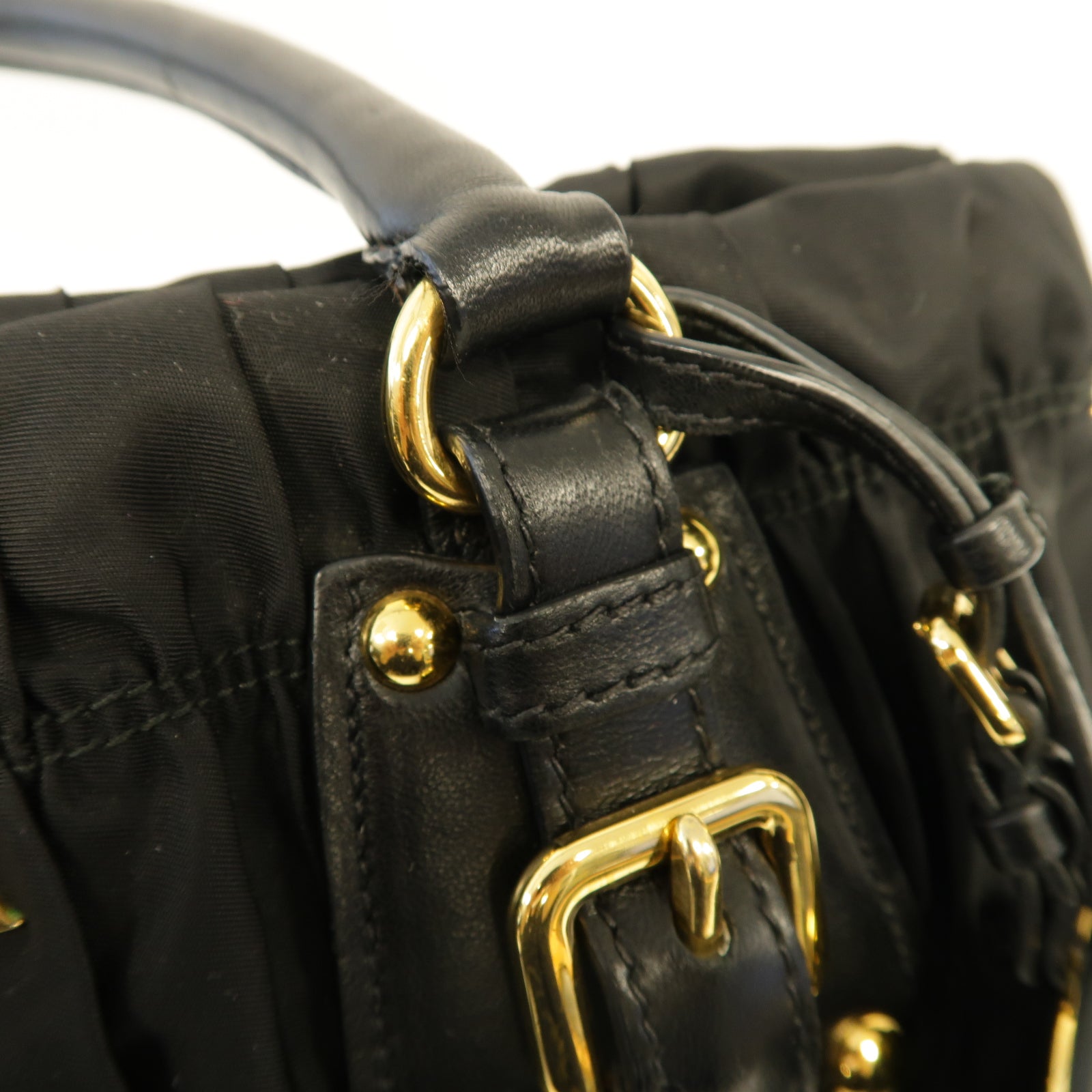 PRADA 尼龍2way Shoulder Bag金扣手挽肩背兩用袋黒色