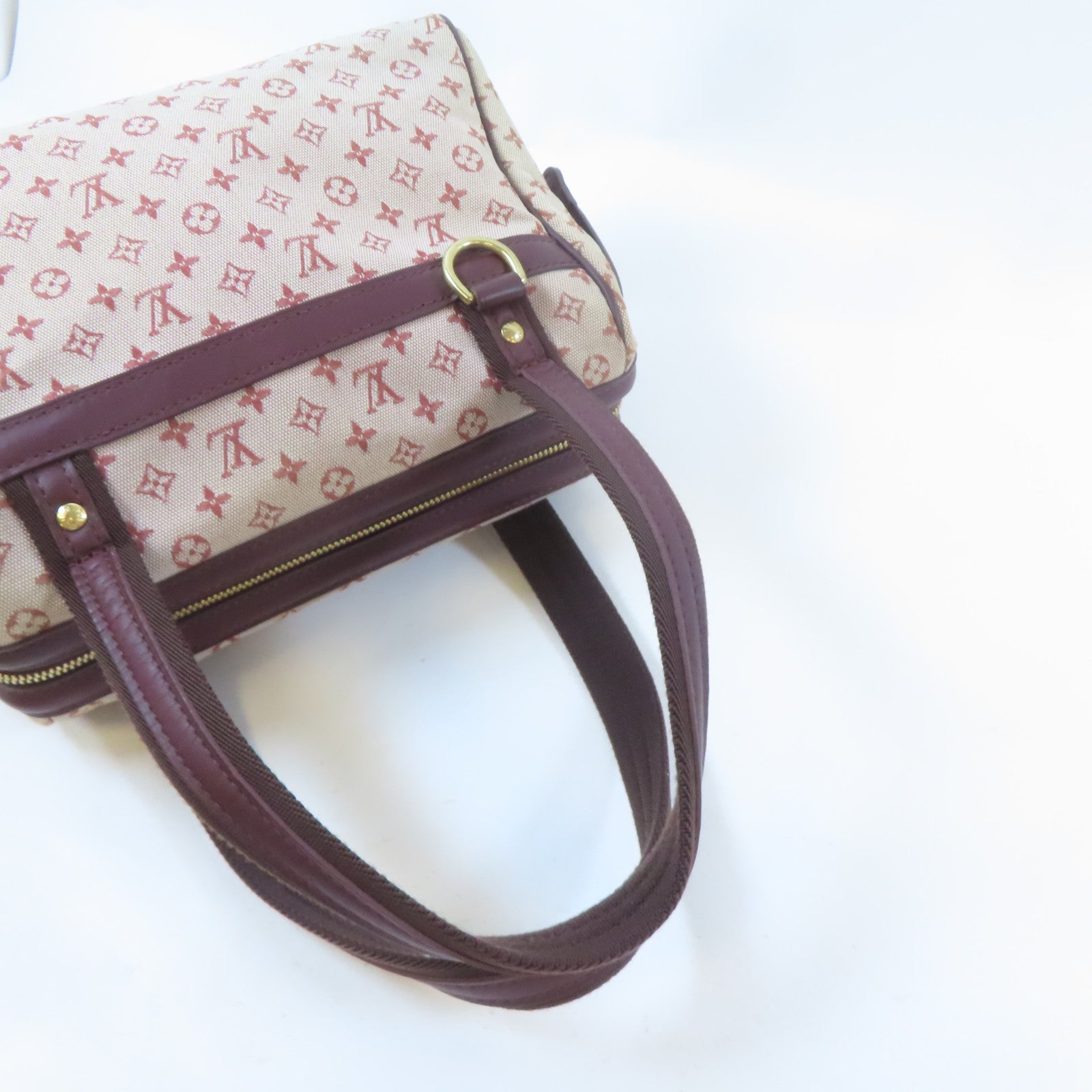 LOUIS VUITTON Monogram Mini Josephine PM金扣手挽袋紅色