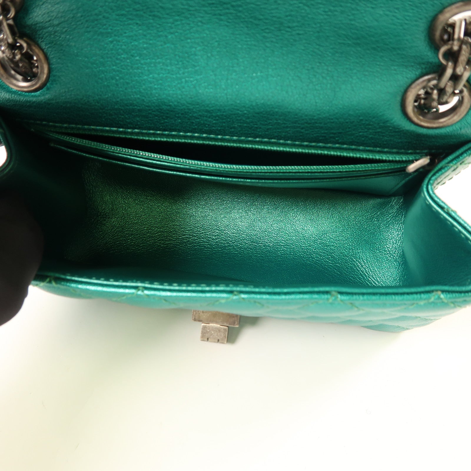 CHANEL 牛皮皮革2.55Mini鏈帶肩背袋