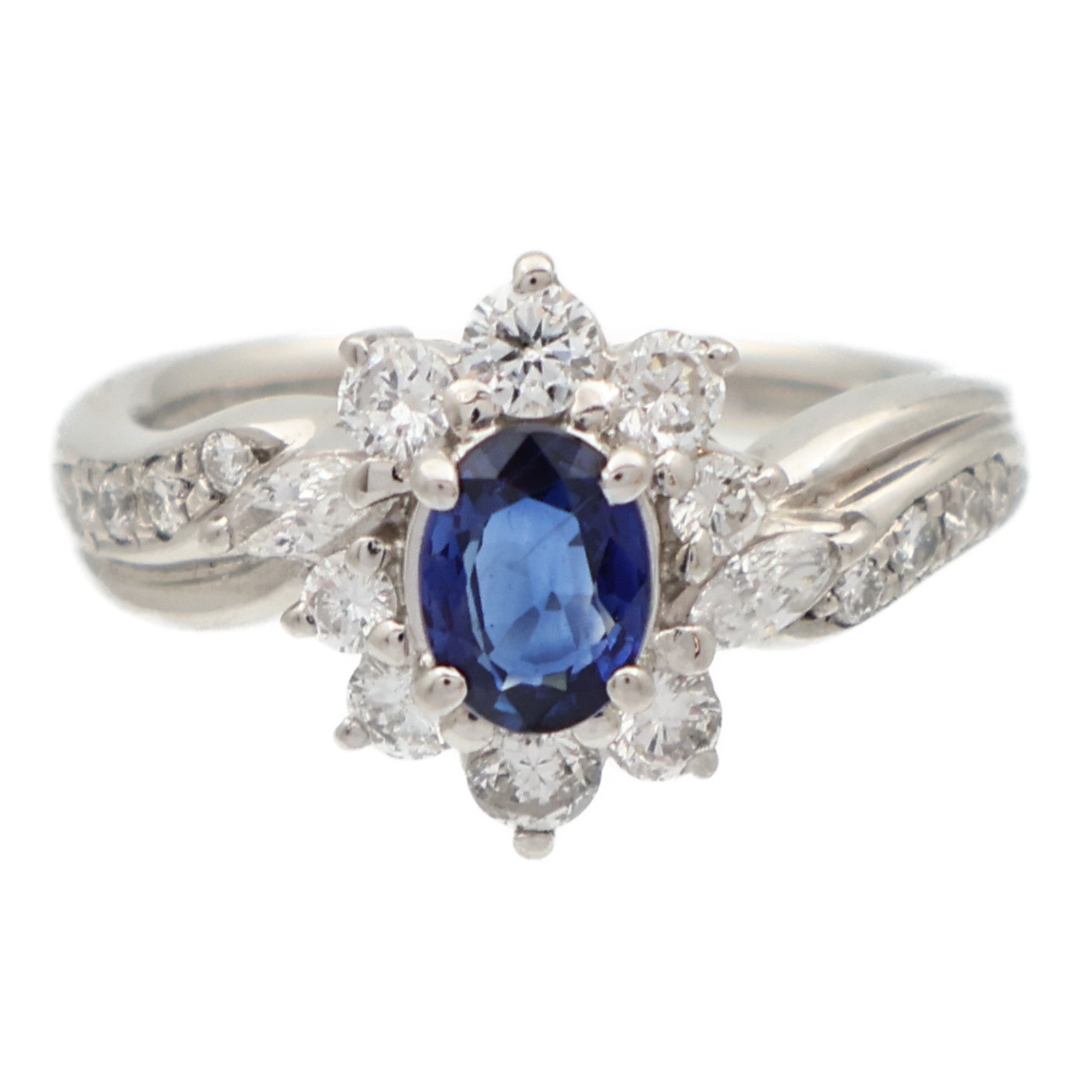 JEWELRY PT900鉑金Sapphire Diamond Ring藍寶石/鑽石戒指