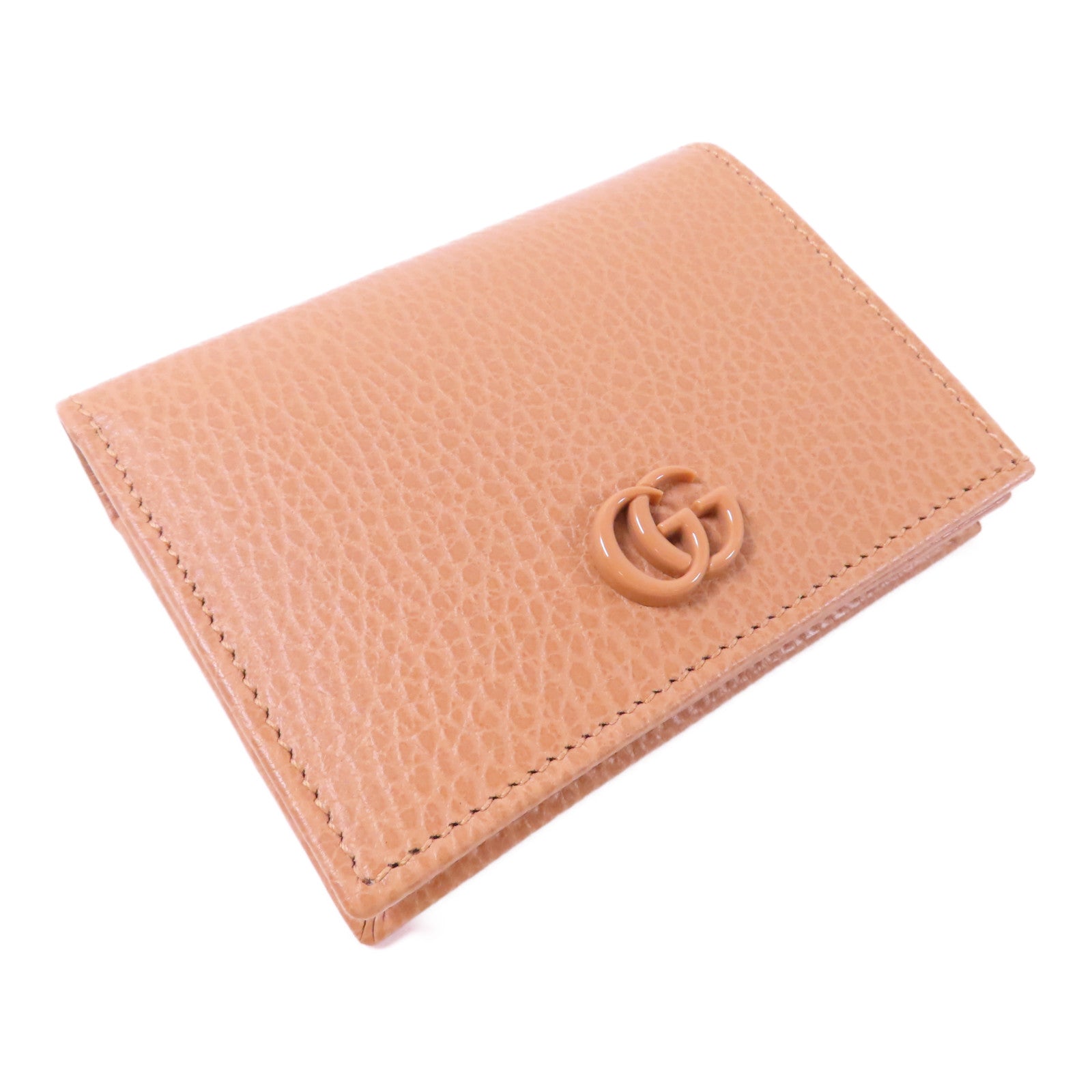 GUCCI 牛皮皮革Wallet銀扣錢包啡色