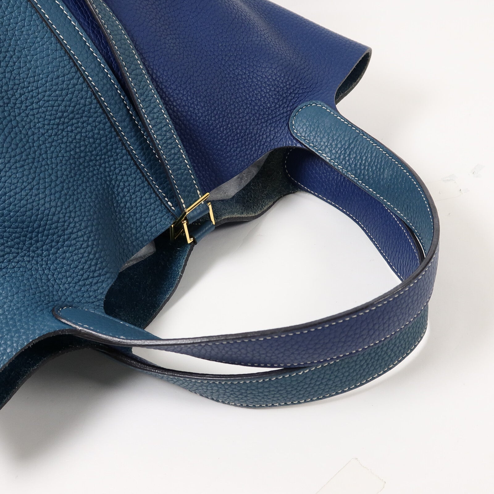 HERMES Clemence皮革Picotin MM手挽袋Blue/Vert Bosphore