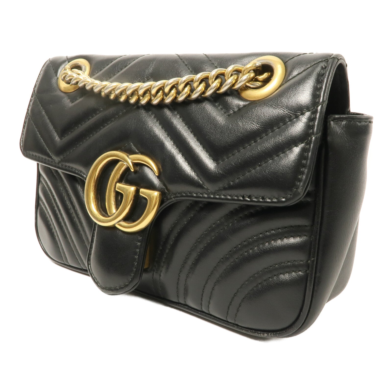 GUCCI 牛皮皮革GG Marmont Small鏈帶肩背袋