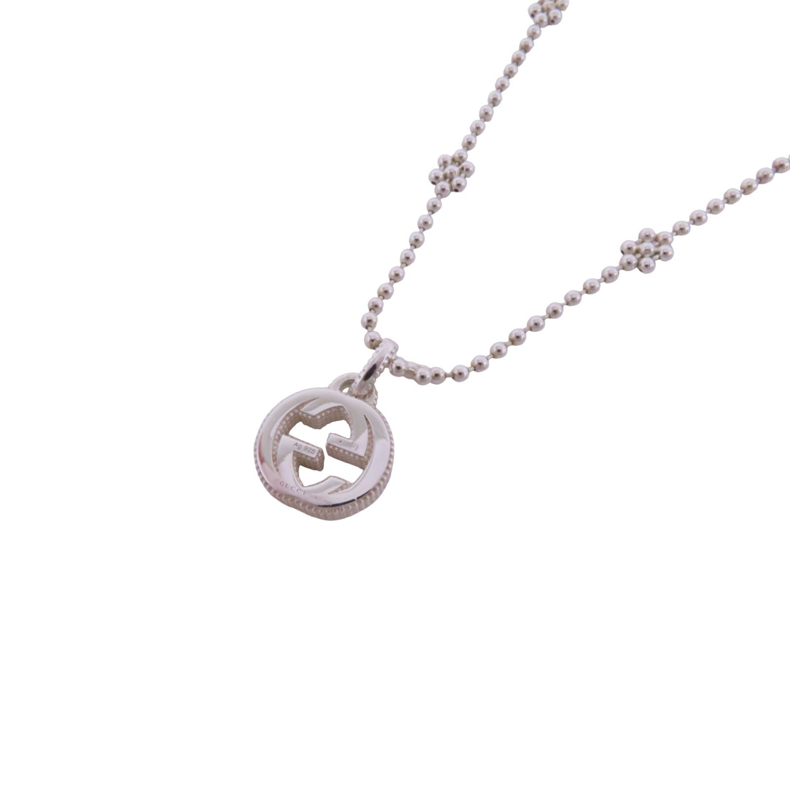 GUCCI 925純銀GG Necklace銀扣項鏈
