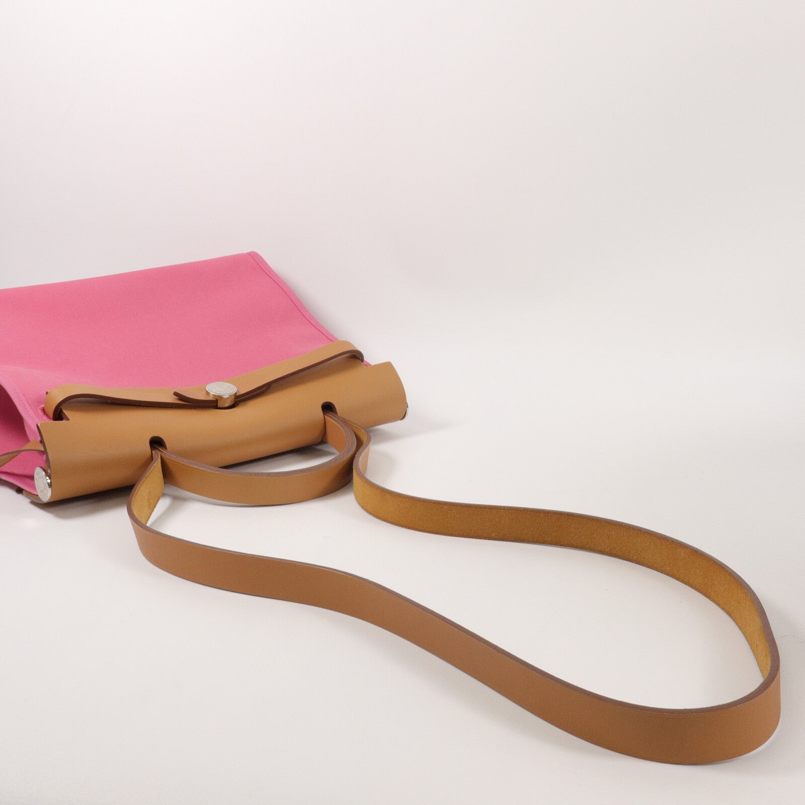 HERMES 帆布Herbag PM手挽肩背兩用袋Pink