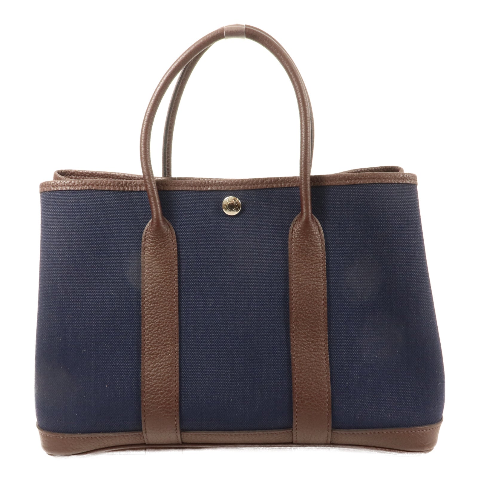 HERMES 帆布Garden Party TPM手挽袋Bleu Marine
