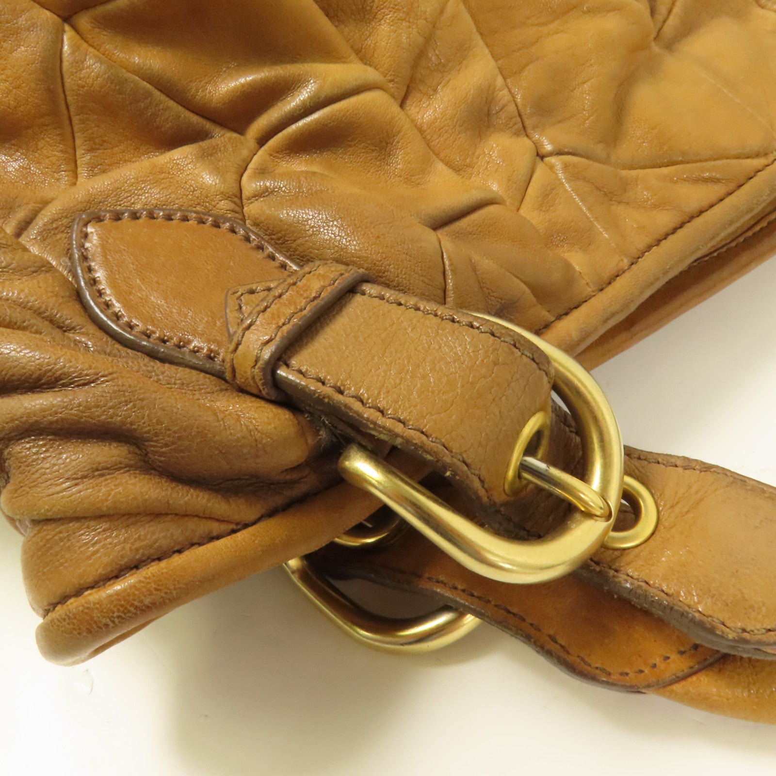 Miu Miu 牛皮皮革Shoulder Bag金扣手挽肩背兩用袋