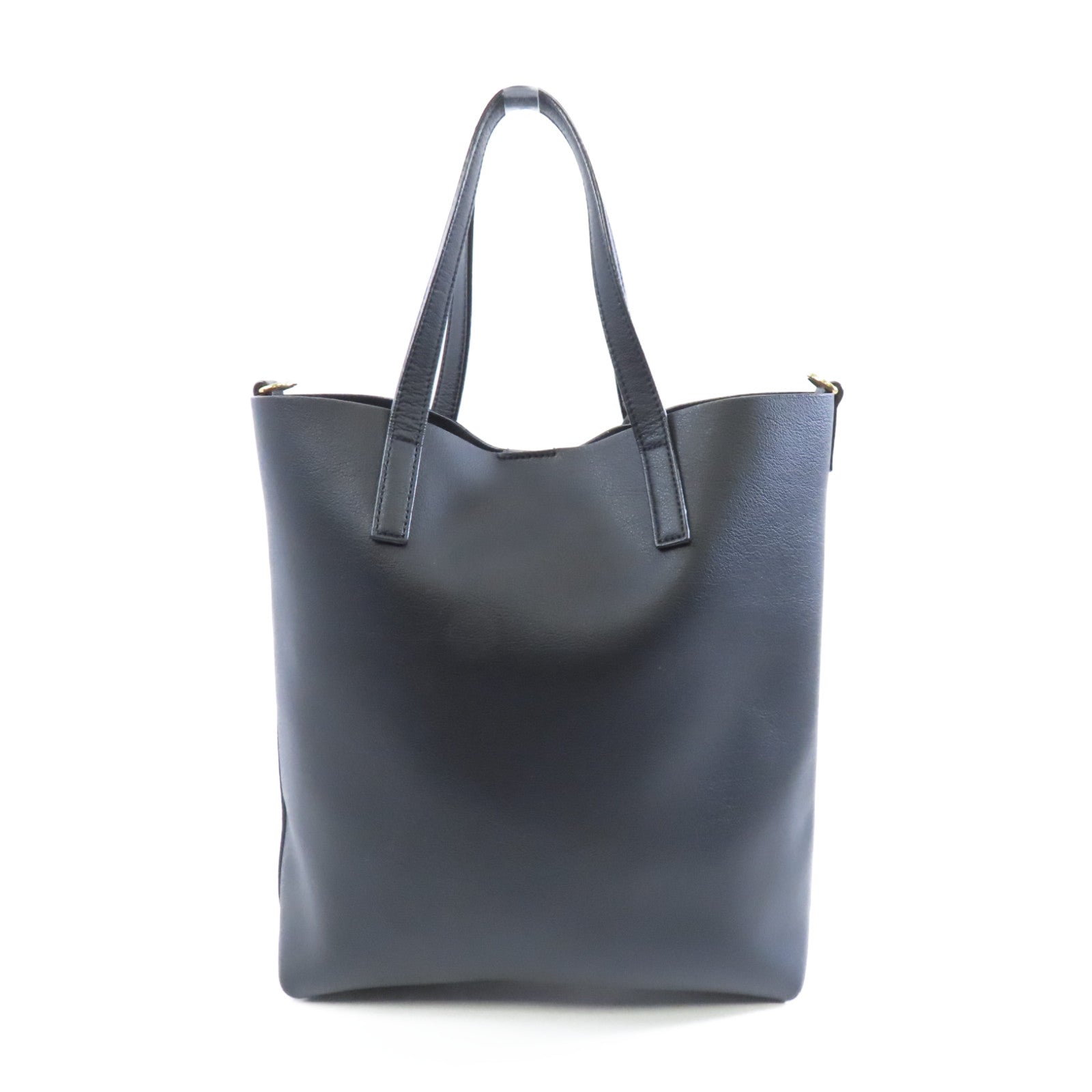SAINT LAURENT 牛皮皮革Toy Shopping Bag金扣手挽肩背兩用袋黑色
