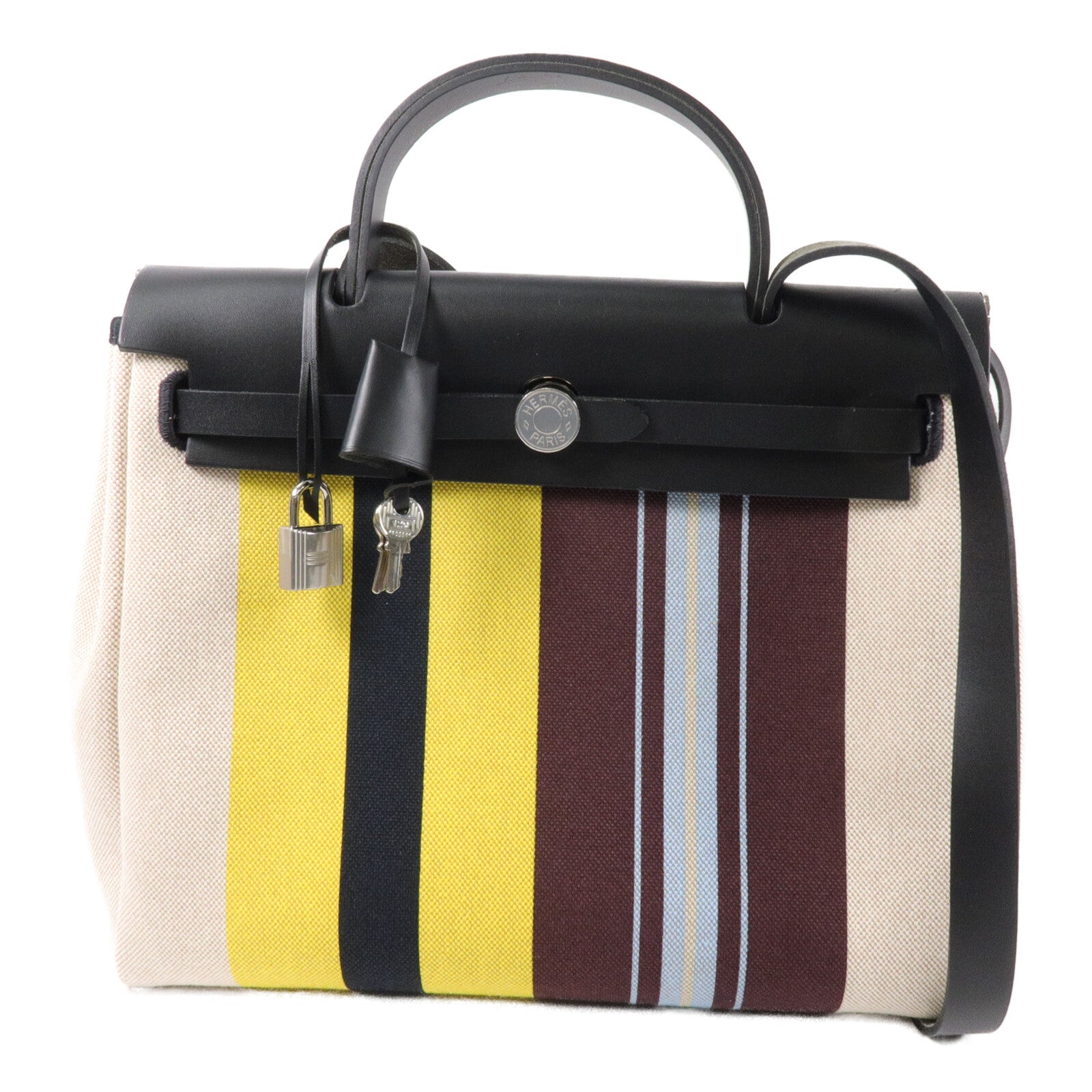 HERMES Toile H帆布Herbag PM Laquered手挽肩背兩用袋