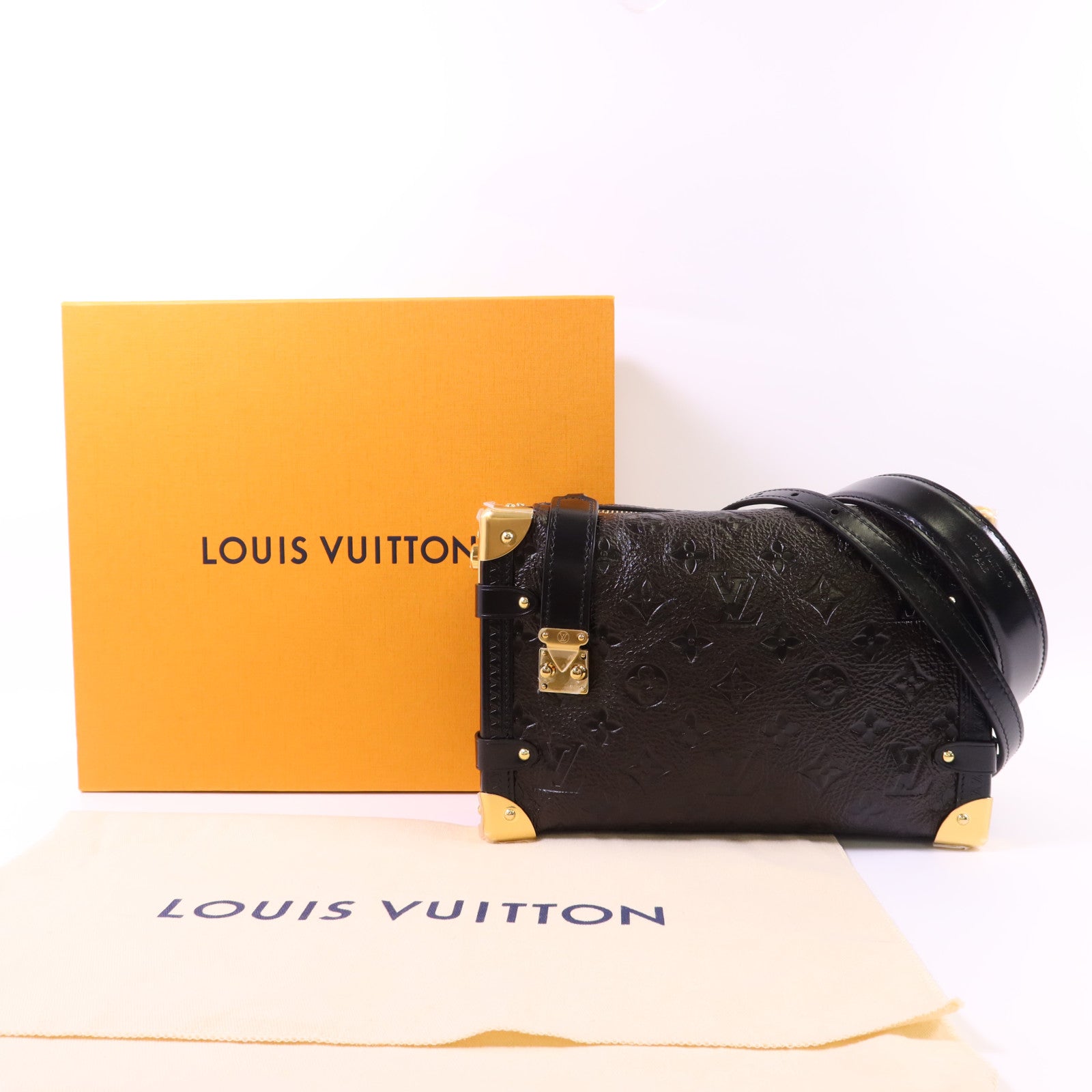 LOUIS VUITTON Monogram Saga Side Trunk MM金扣手挽肩背兩用袋