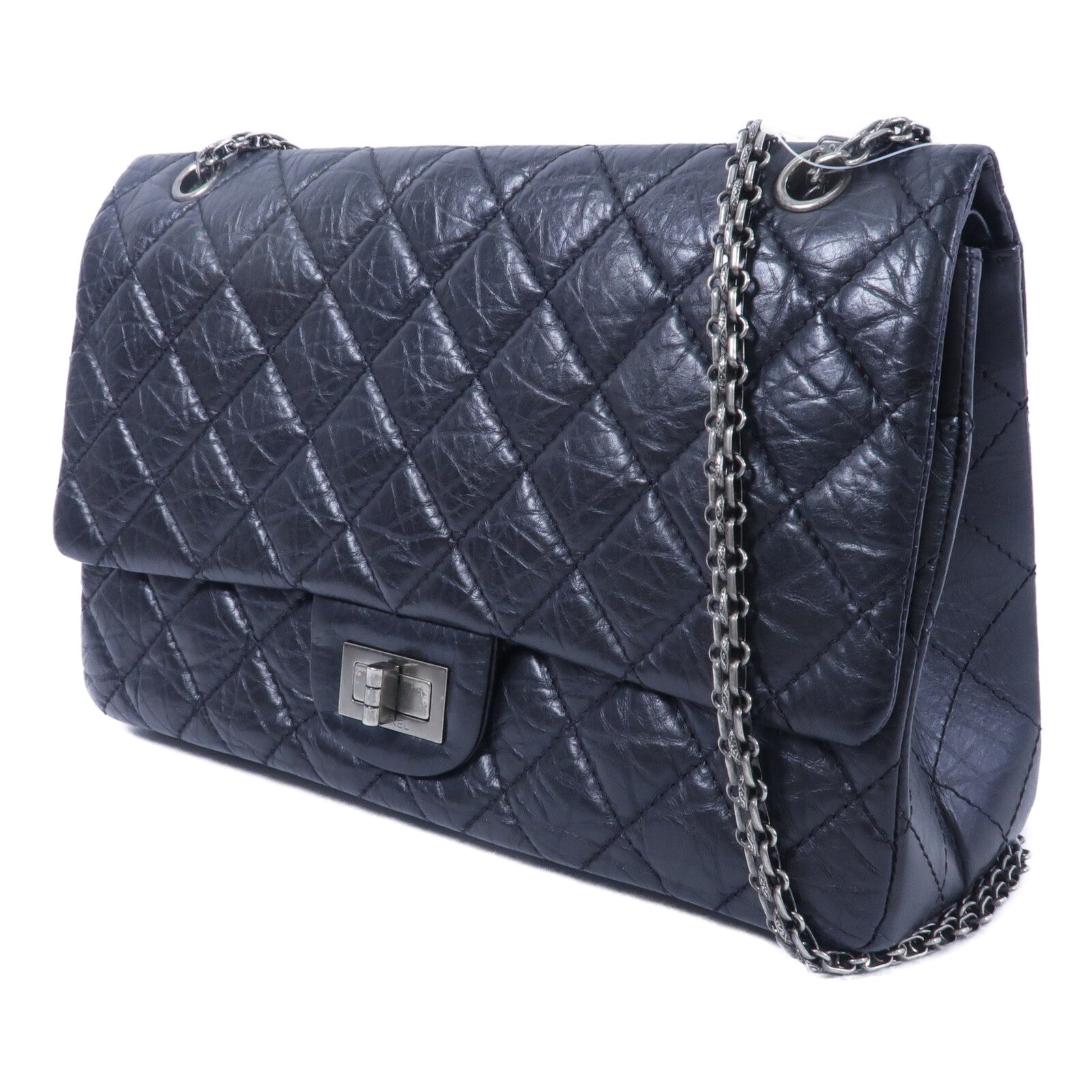 CHANEL 牛皮皮革2.55 Jumbo鏈帶肩背袋