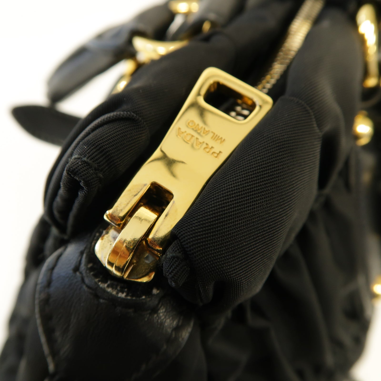 PRADA 尼龍2way Shoulder Bag金扣手挽肩背兩用袋黒色