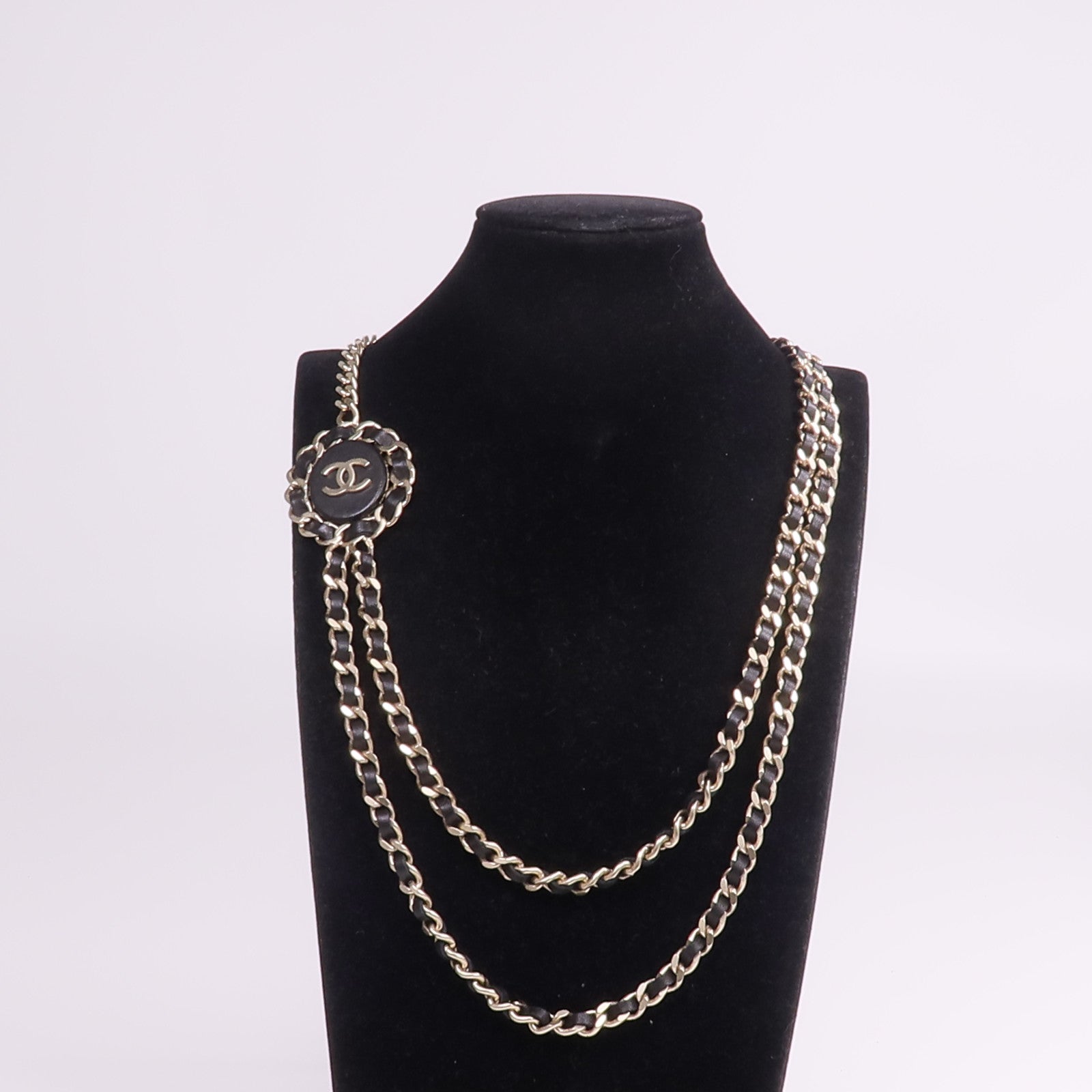 CHANEL 金屬/皮革Necklace項鍊