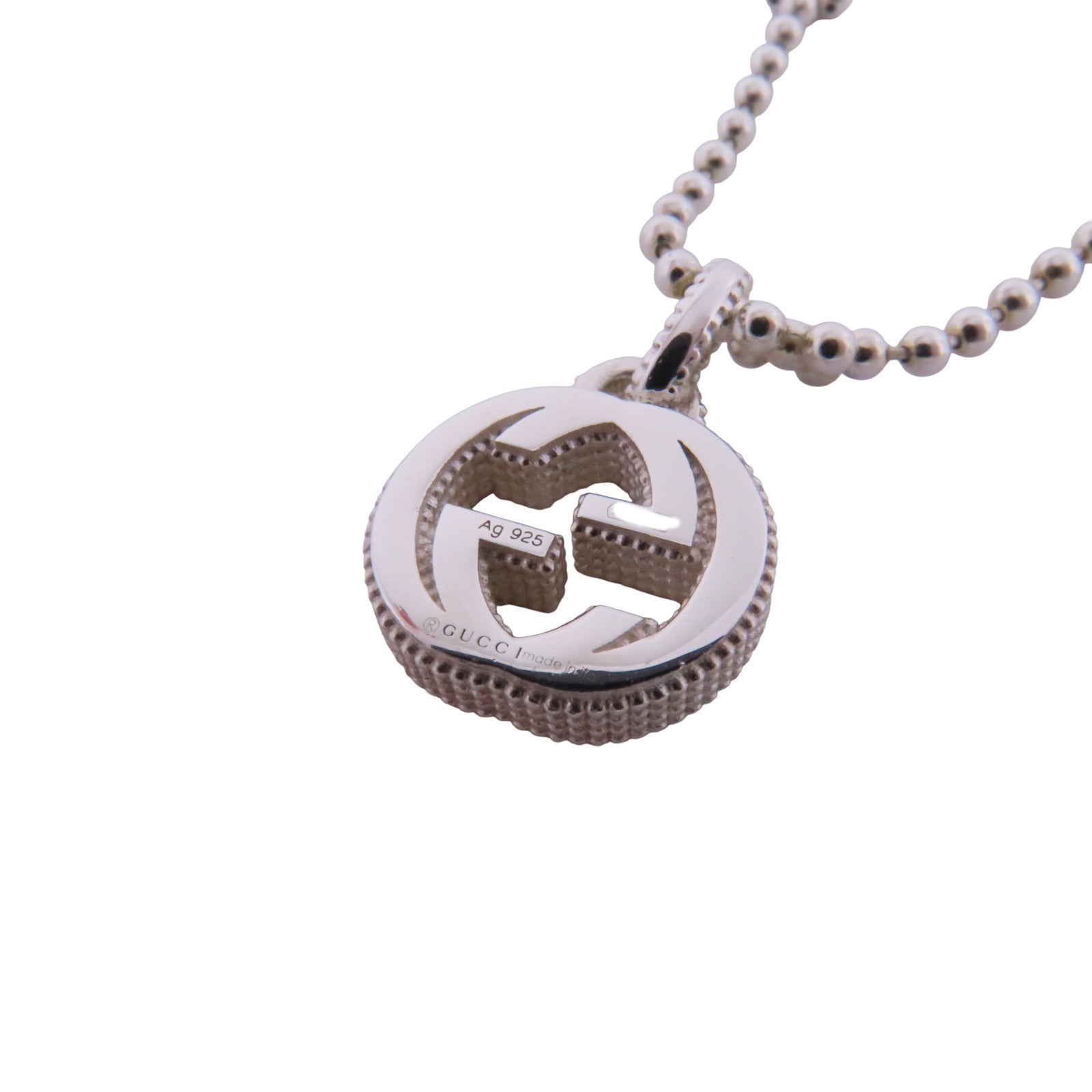 GUCCI 925純銀GG Necklace銀扣項鏈