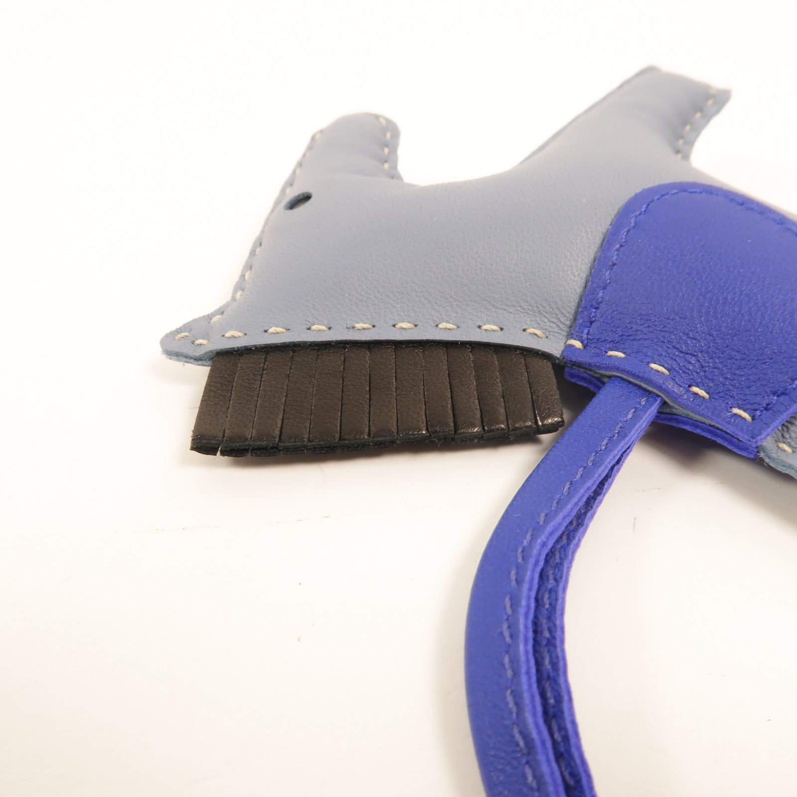 HERMES Milo皮革Rodeo MM掛飾Bleu Lin