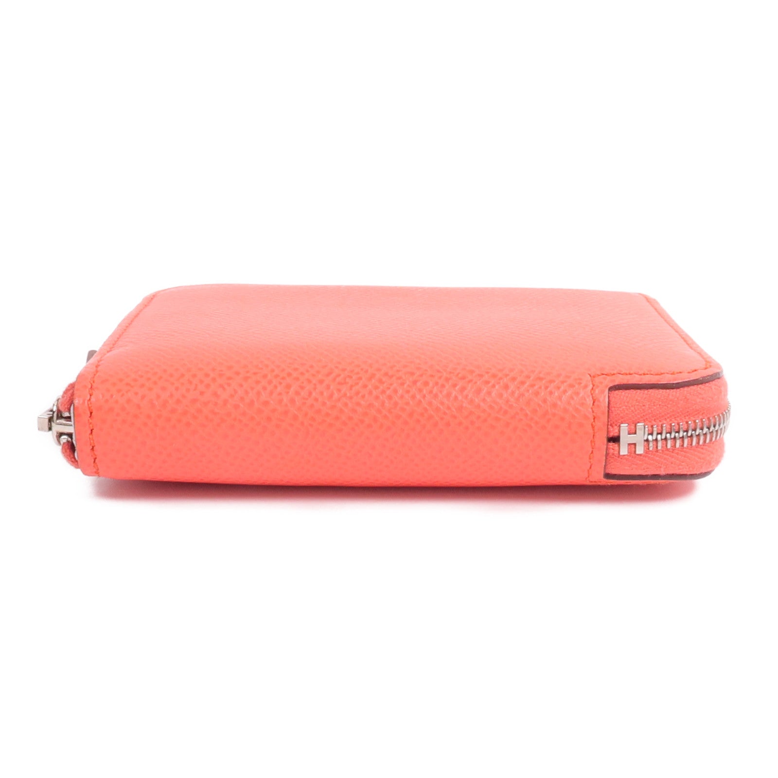 HERMES Epsom皮革/絲質Silk'In Compact Wallet錢包Rose Texas/Mauve Pale/Cardamome