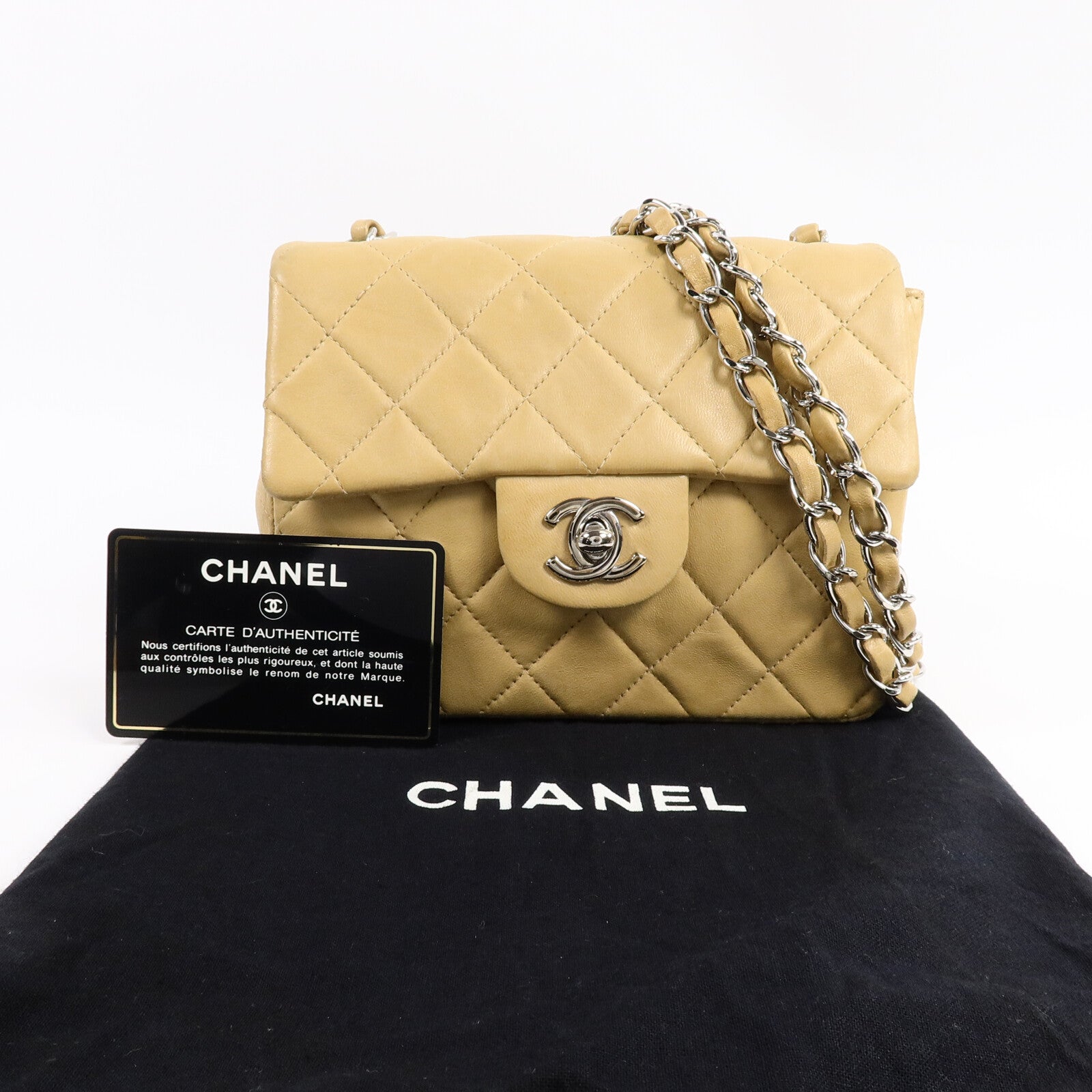 CHANEL 羊皮皮革Mini Classic 17鏈帶肩背袋
