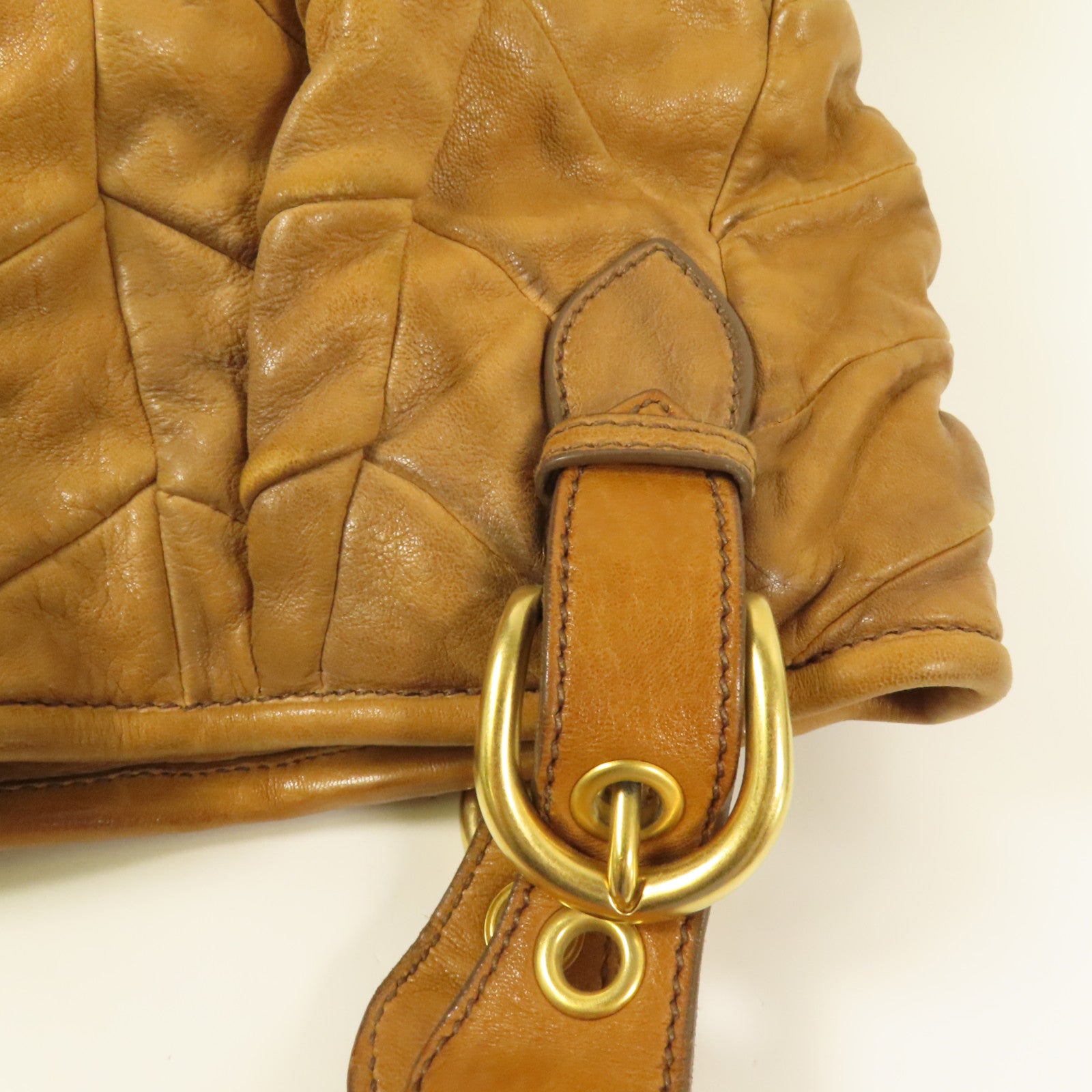 Miu Miu 牛皮皮革Shoulder Bag金扣手挽肩背兩用袋