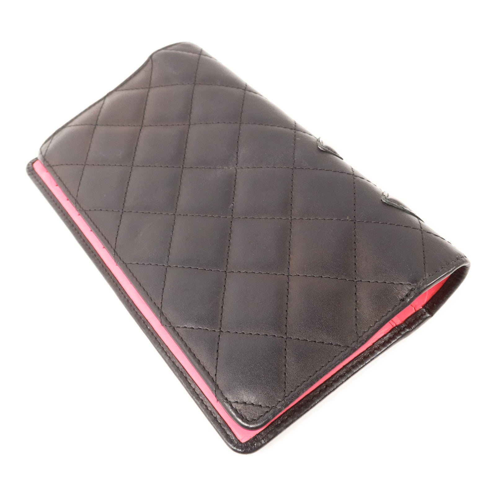 CHANEL 牛皮皮革Combon Long Wallet銀扣長錢包