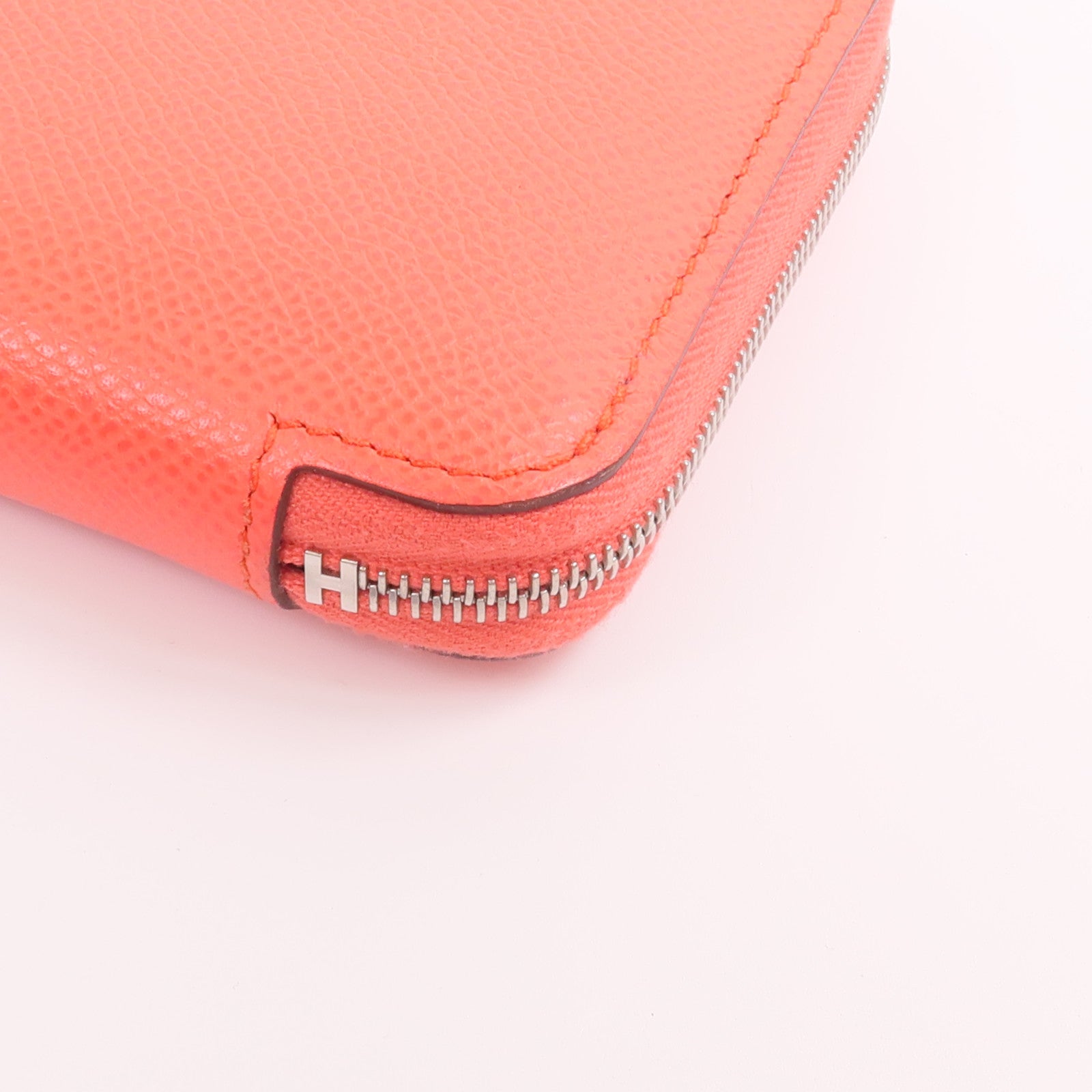 HERMES Epsom皮革/絲質Silk'In Compact Wallet錢包Rose Texas/Mauve Pale/Cardamome