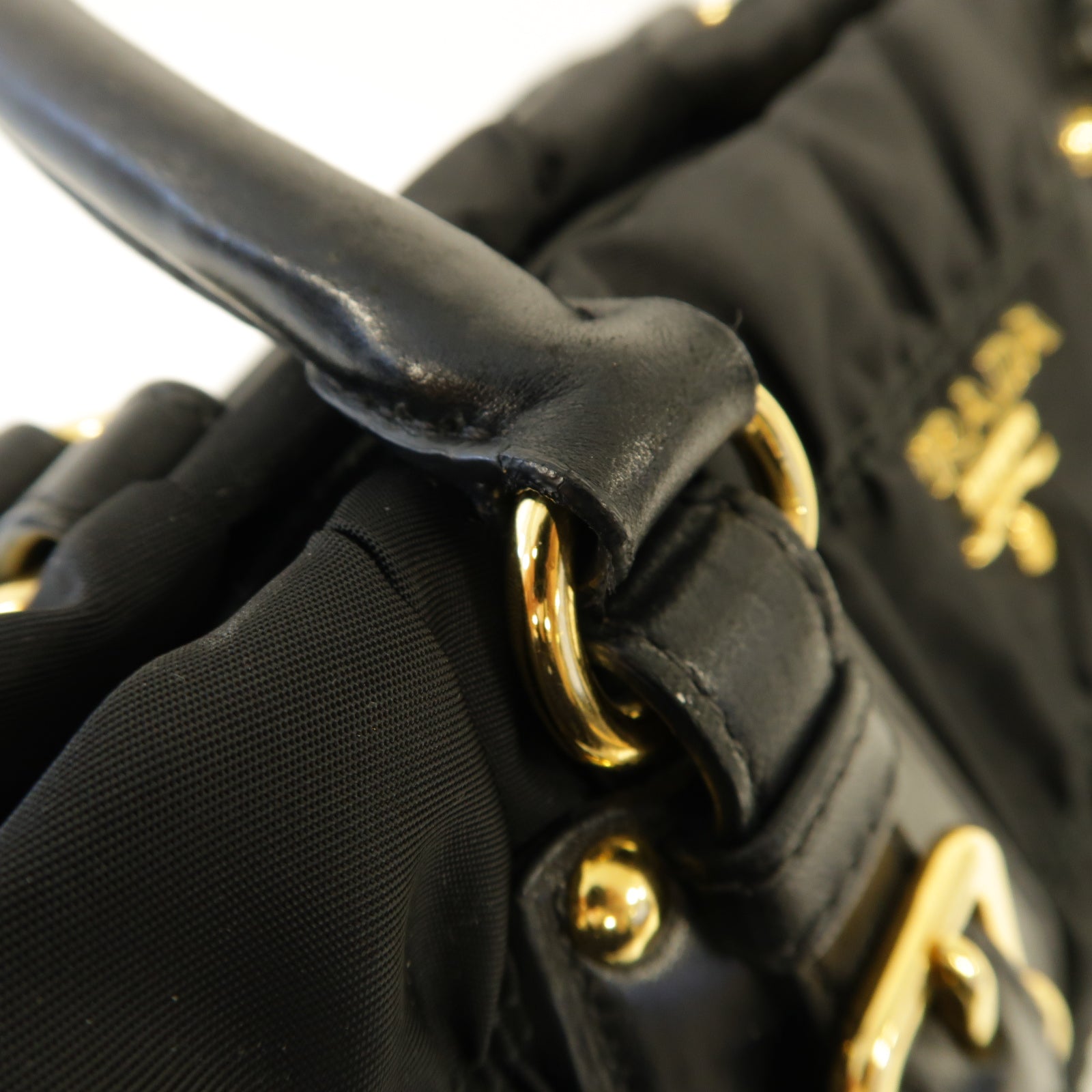 PRADA 尼龍2way Shoulder Bag金扣手挽肩背兩用袋黒色
