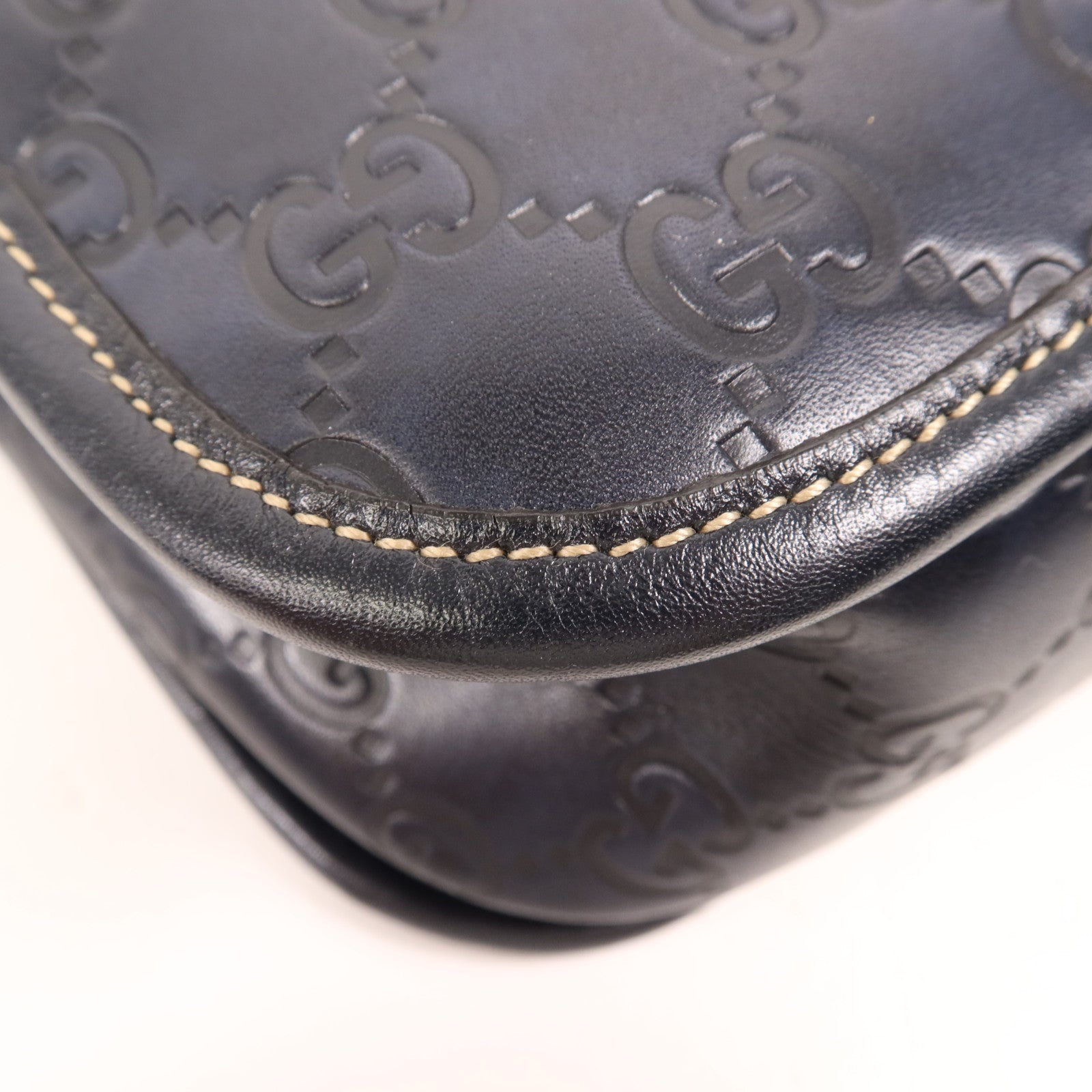 GUCCI 牛皮皮革Shoulder Bag銀扣肩背袋