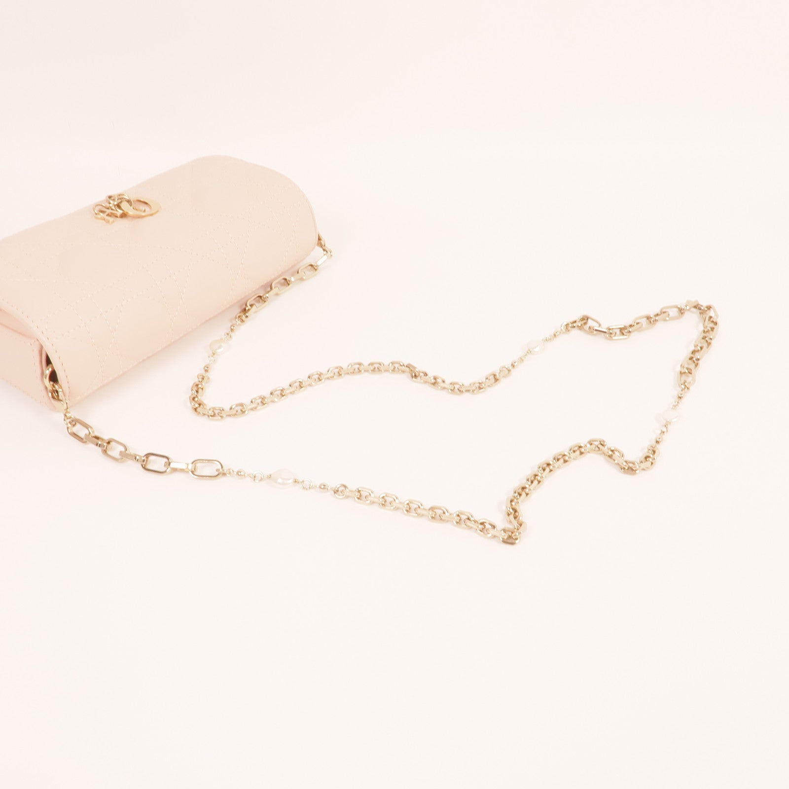 Dior 羊皮皮革Chain Shoulder金扣鏈帶肩背袋