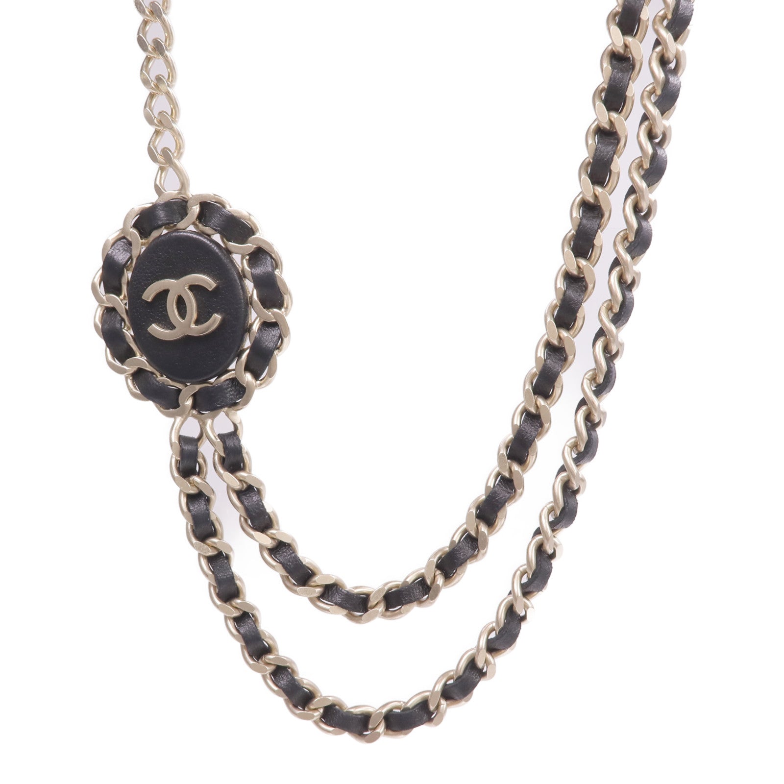 CHANEL 金屬/皮革Necklace項鍊