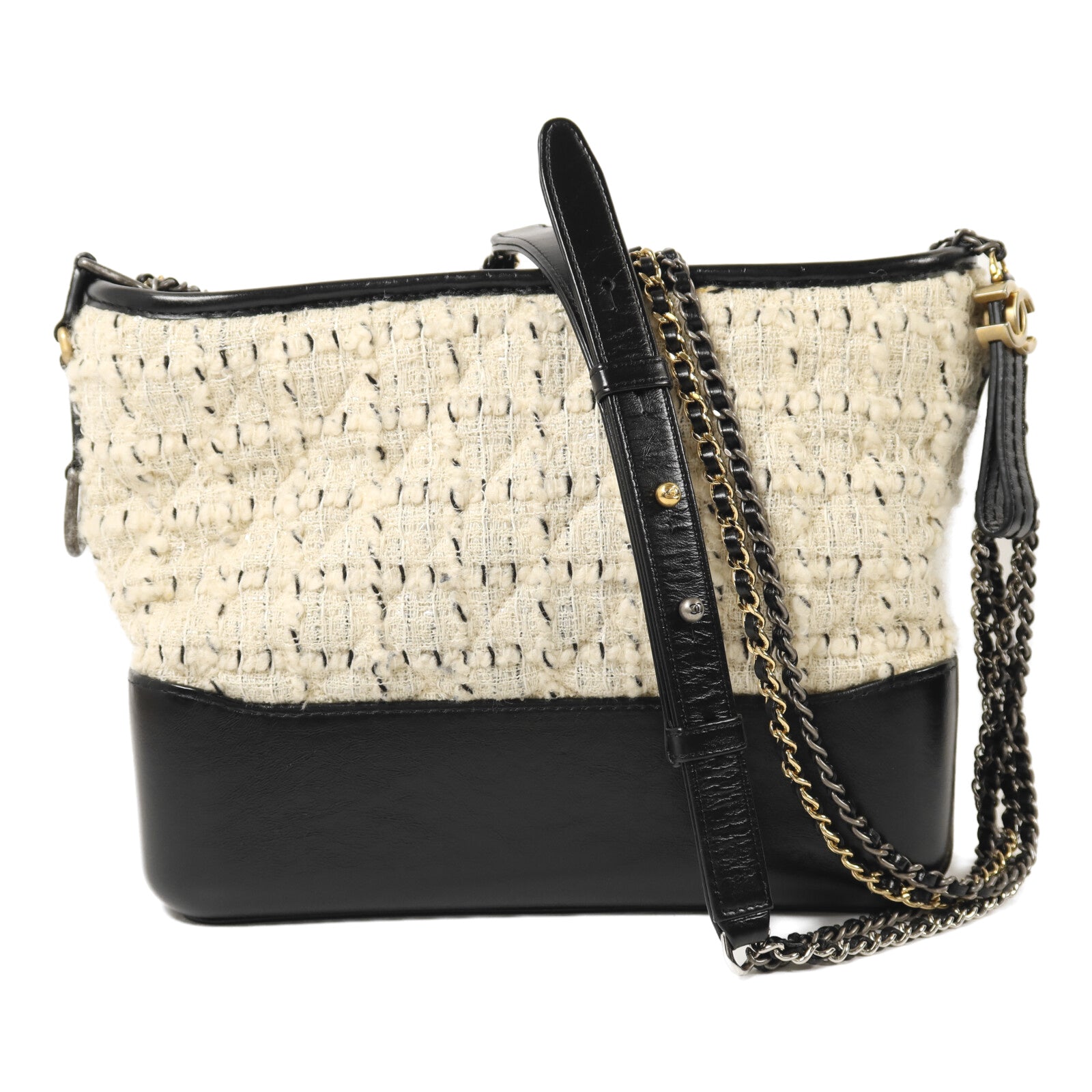 CHANEL Tweed Gabrielle Medium鏈帶肩背袋