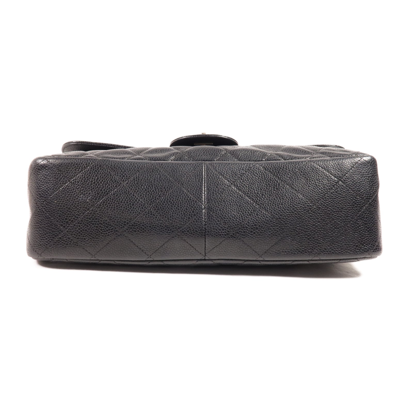 CHANEL 牛皮皮革Large Classic銀扣鏈帶肩背袋