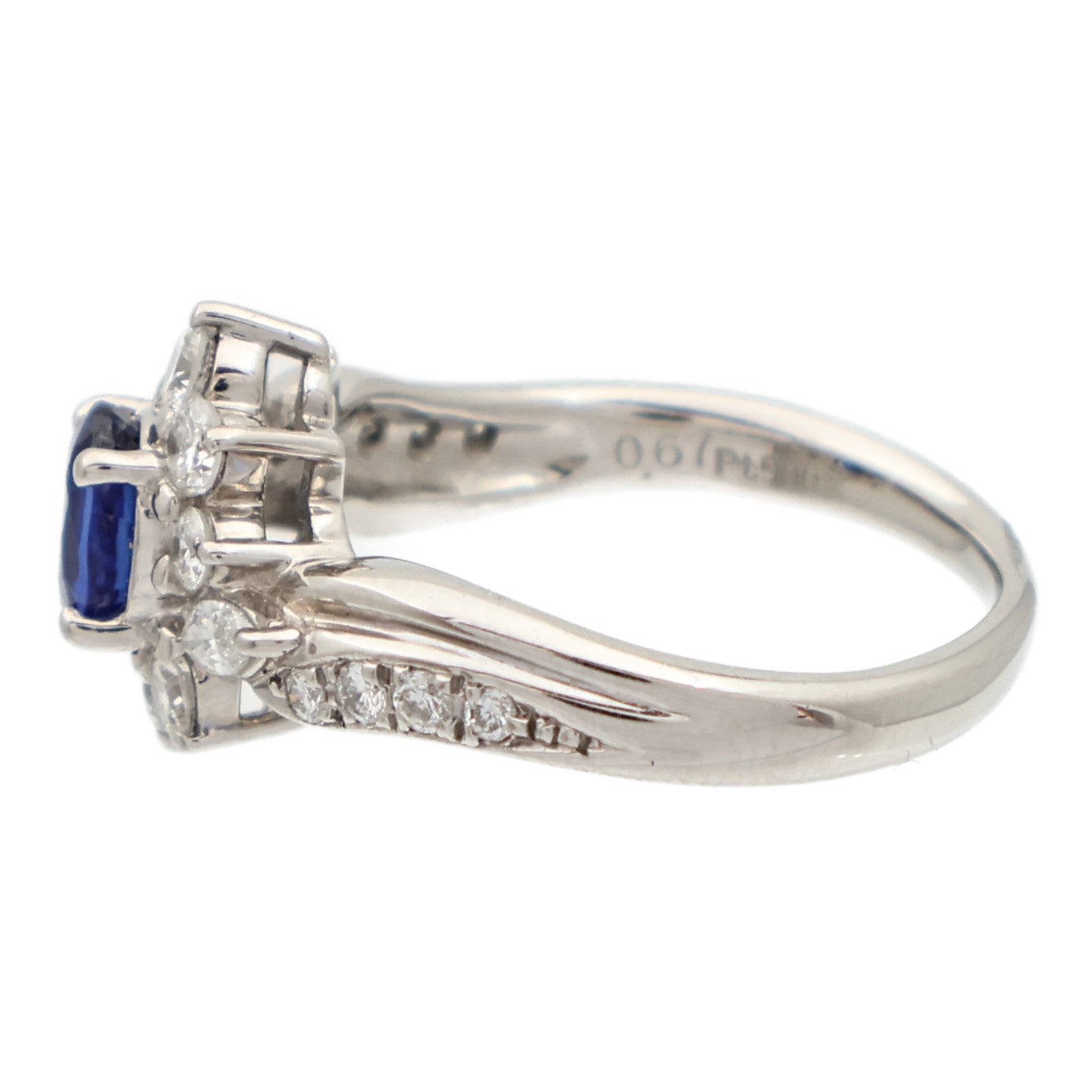 JEWELRY PT900鉑金Sapphire Diamond Ring藍寶石/鑽石戒指