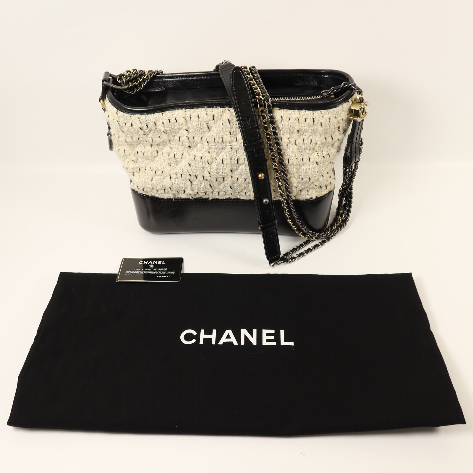 CHANEL Tweed Gabrielle Medium鏈帶肩背袋