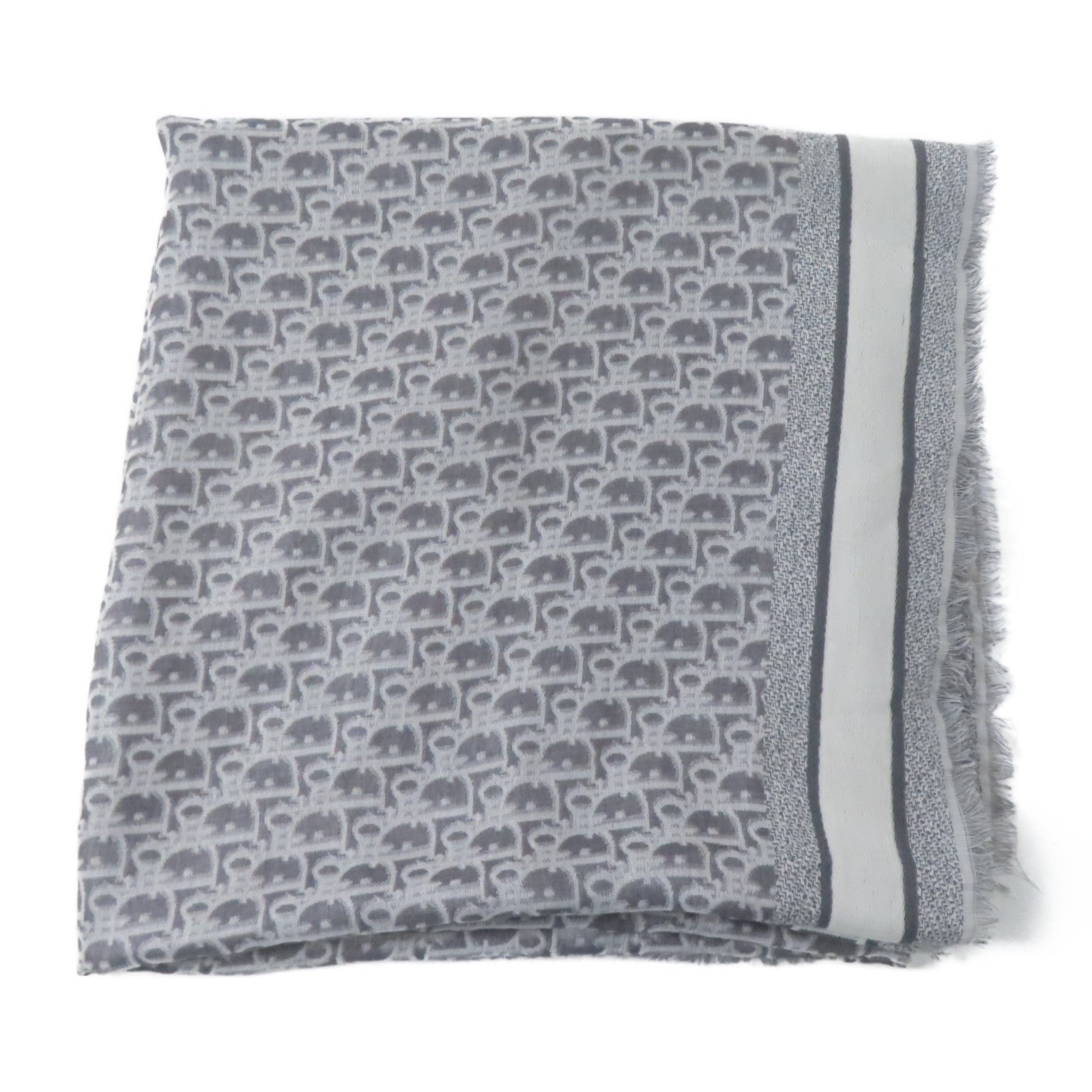 Dior 絲質Trotter Pattern Scarf 140x140圍巾灰色
