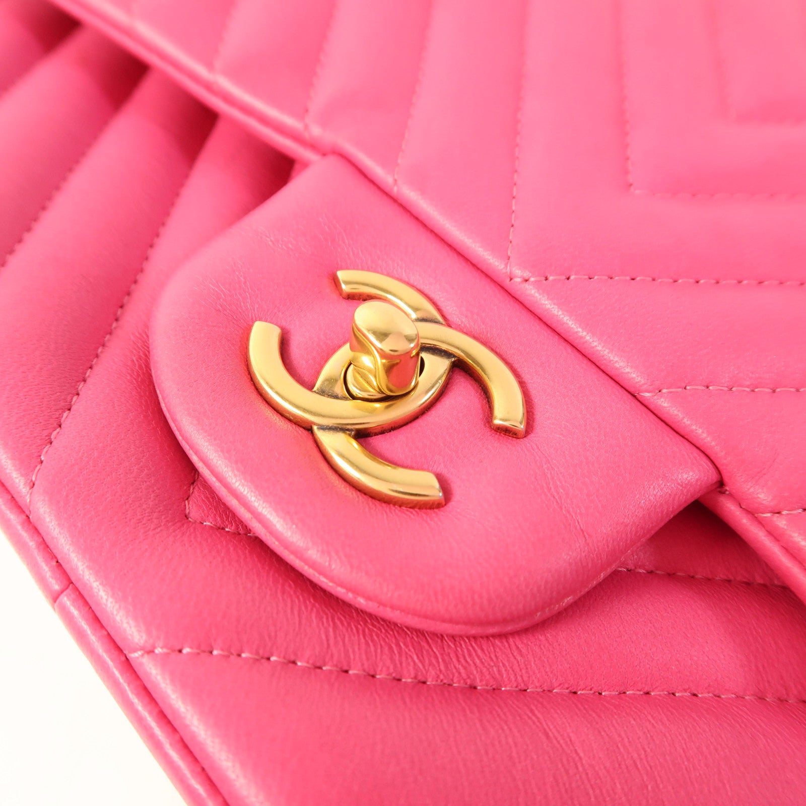 CHANEL 羊皮皮革Large Classic金扣鏈帶肩背袋