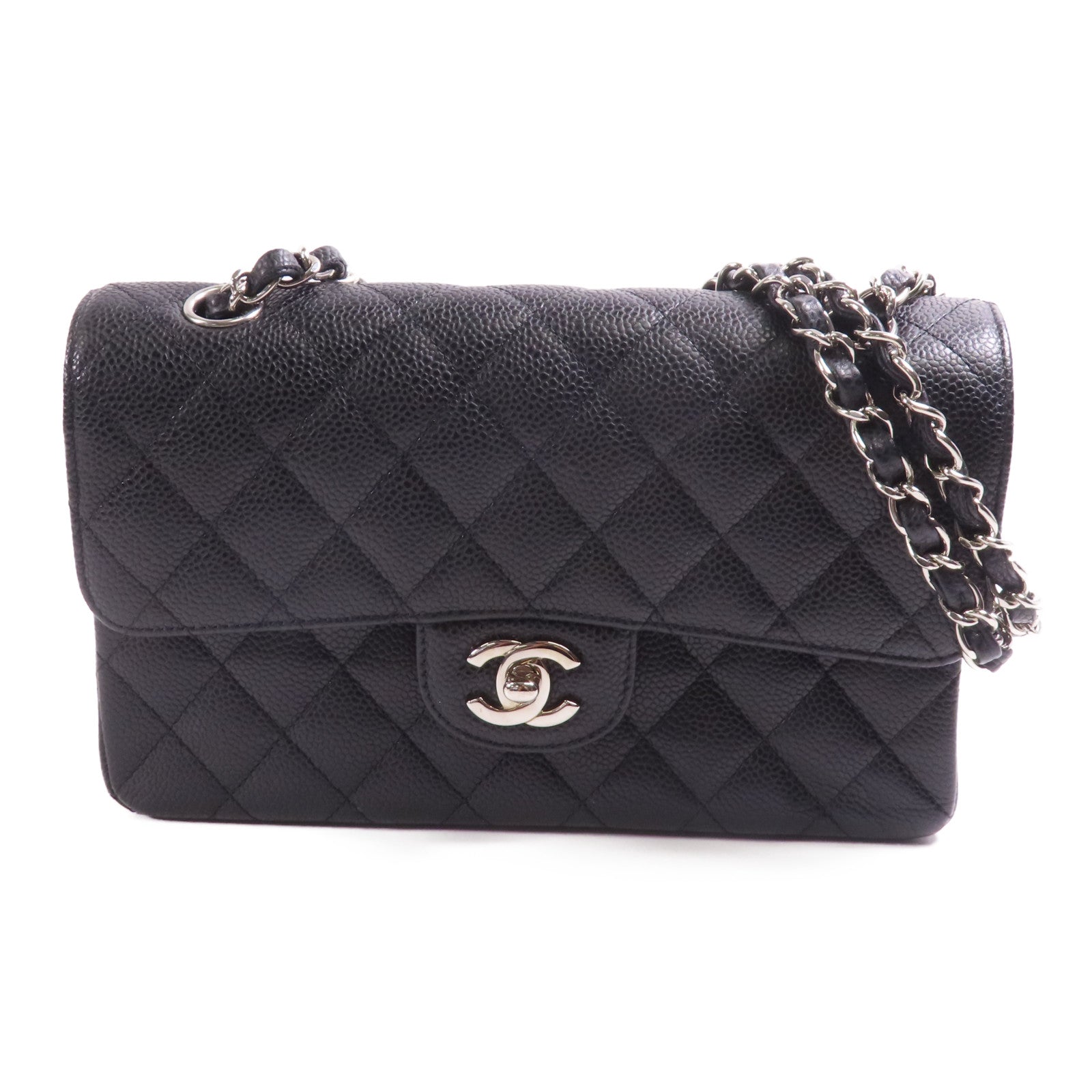 CHANEL 牛皮皮革Classic 23銀扣鏈帶肩背袋
