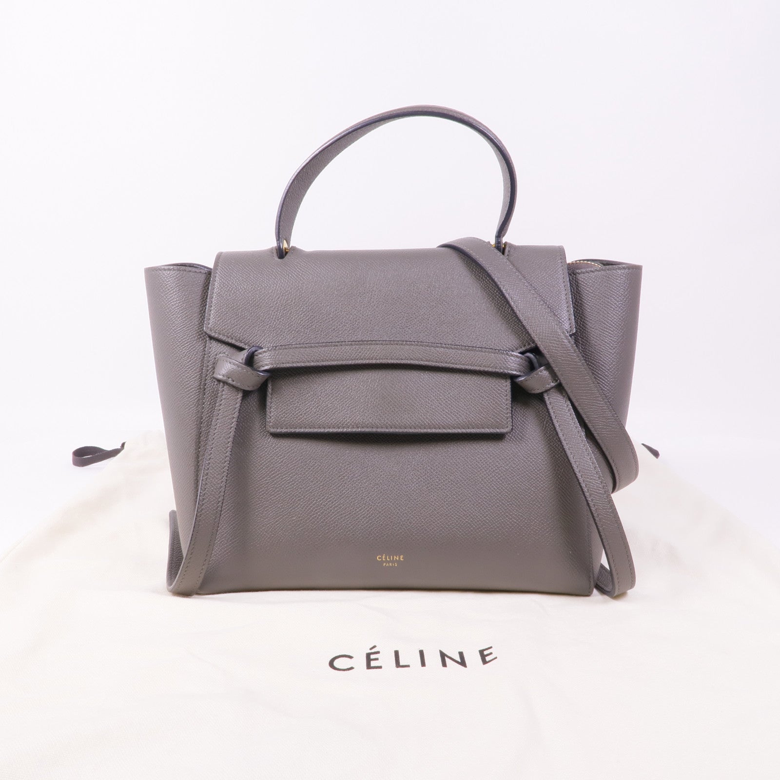 CELINE 牛皮皮革Nano Belt Bag金扣手挽肩背兩用袋