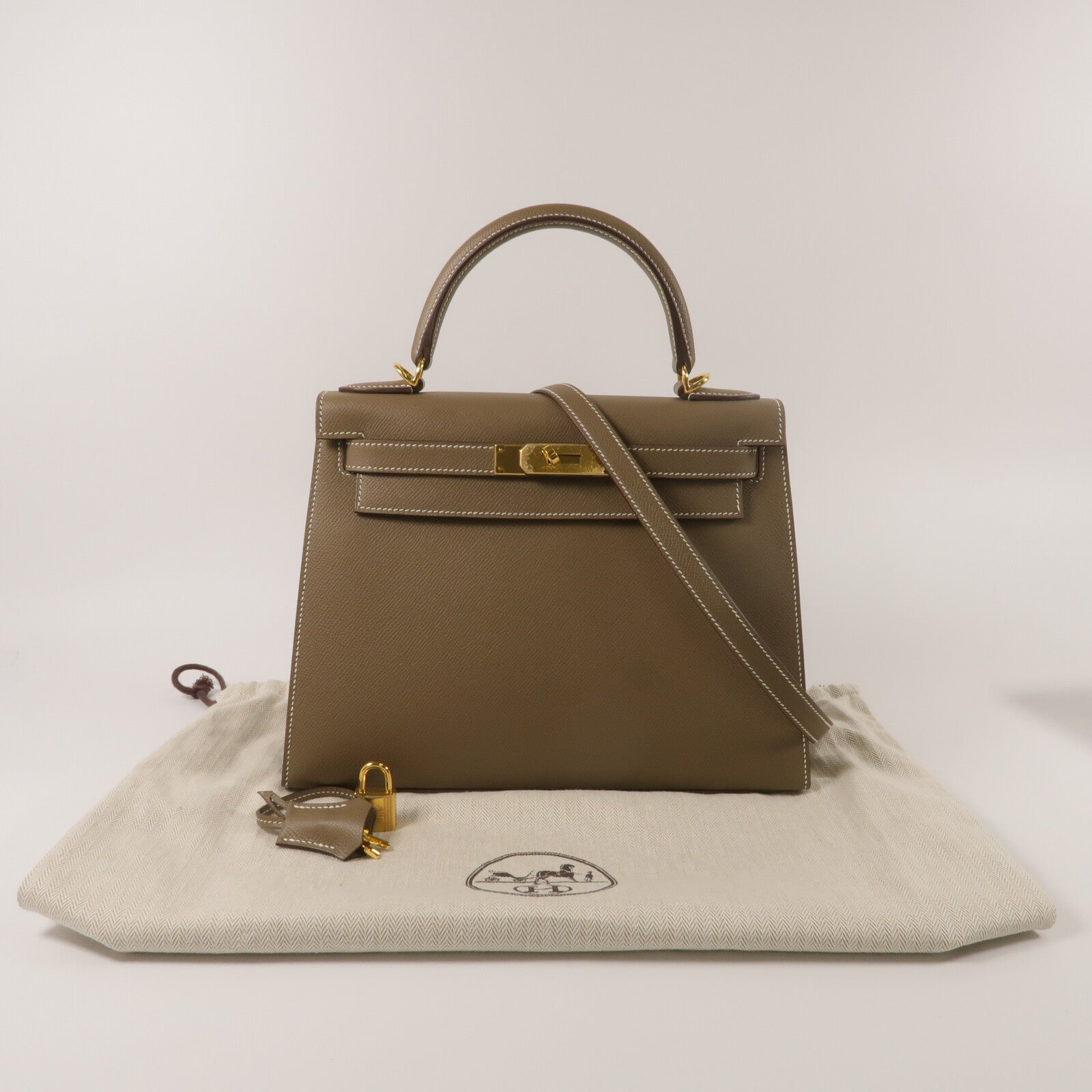 HERMES Kelly 28手挽肩背兩用袋Etoupe