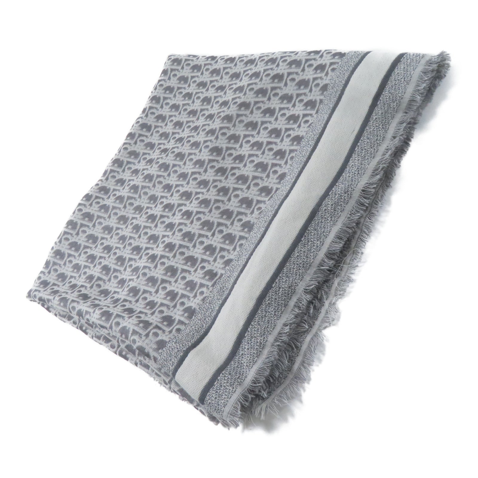 Dior 絲質Trotter Pattern Scarf 140x140圍巾灰色