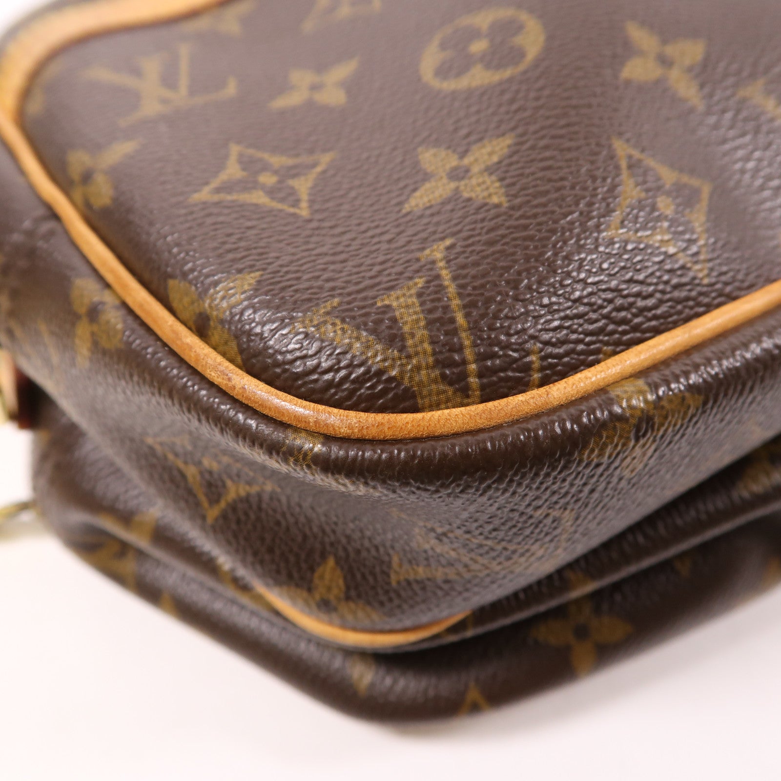 LOUIS VUITTON Monogram Reporter PM金扣肩背袋棕色