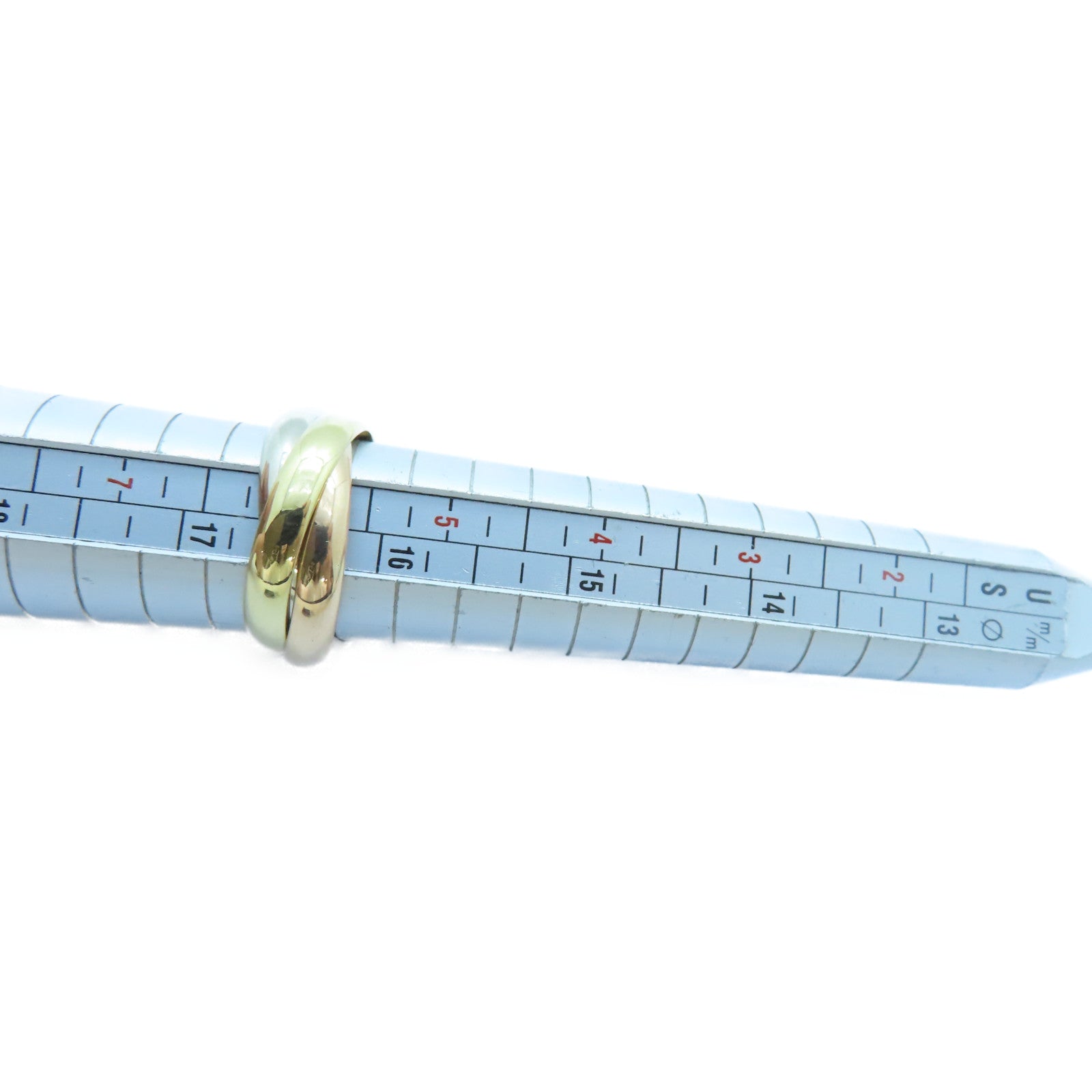 CARTIER 18K黃金/白金/玫瑰金Trinity戒指Cartier#51/US#5.75