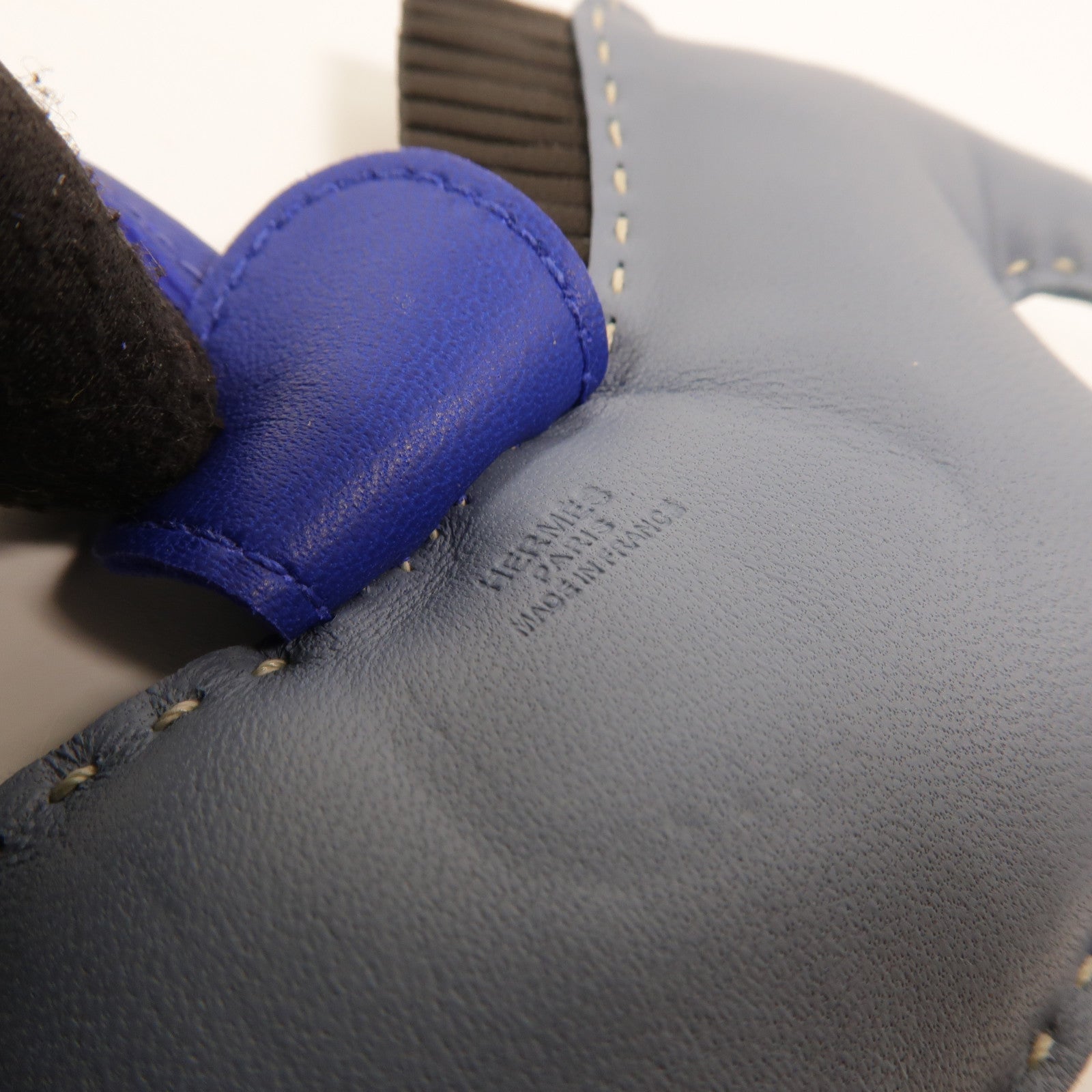HERMES Milo皮革Rodeo MM掛飾Bleu Lin