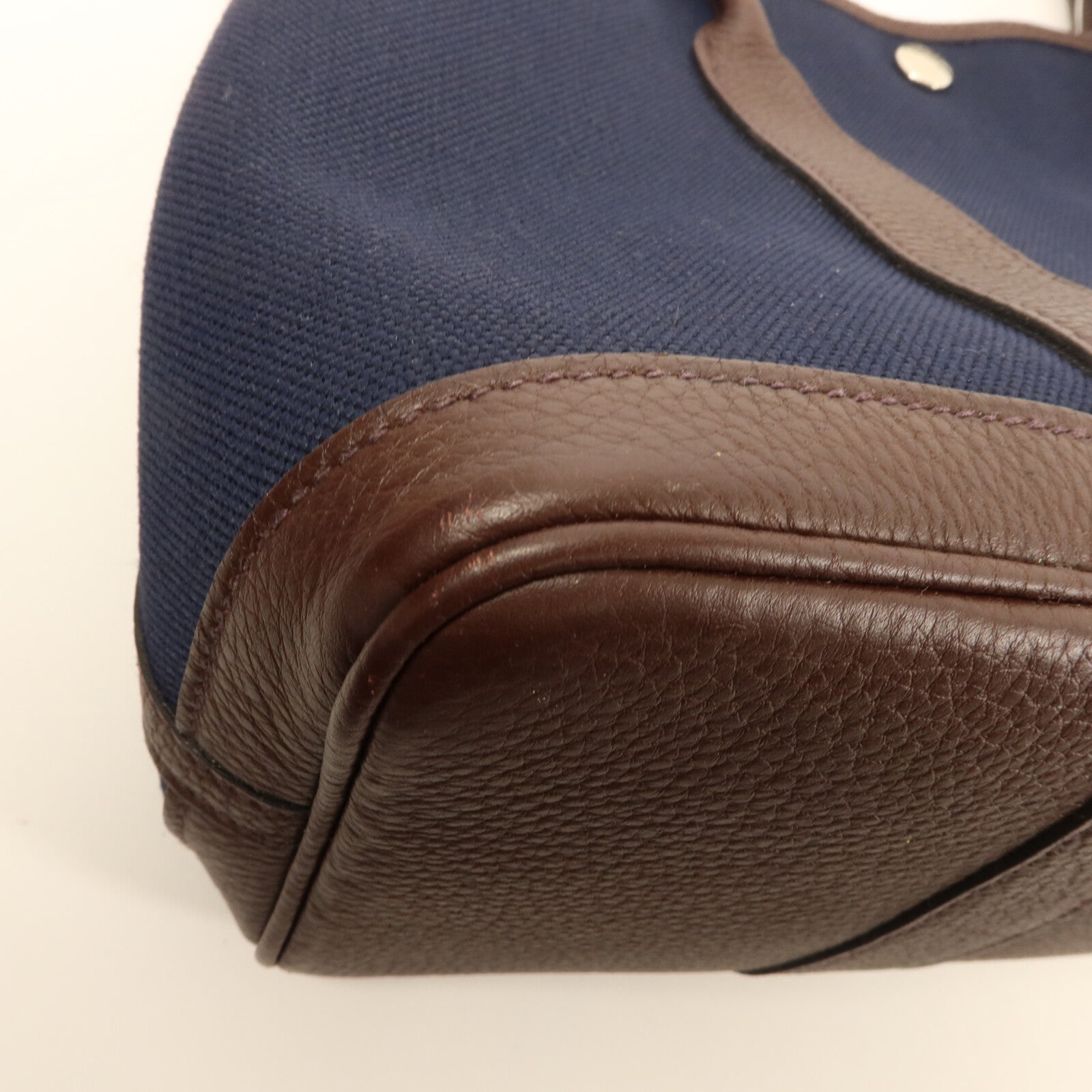 HERMES 帆布Garden Party TPM手挽袋Bleu Marine