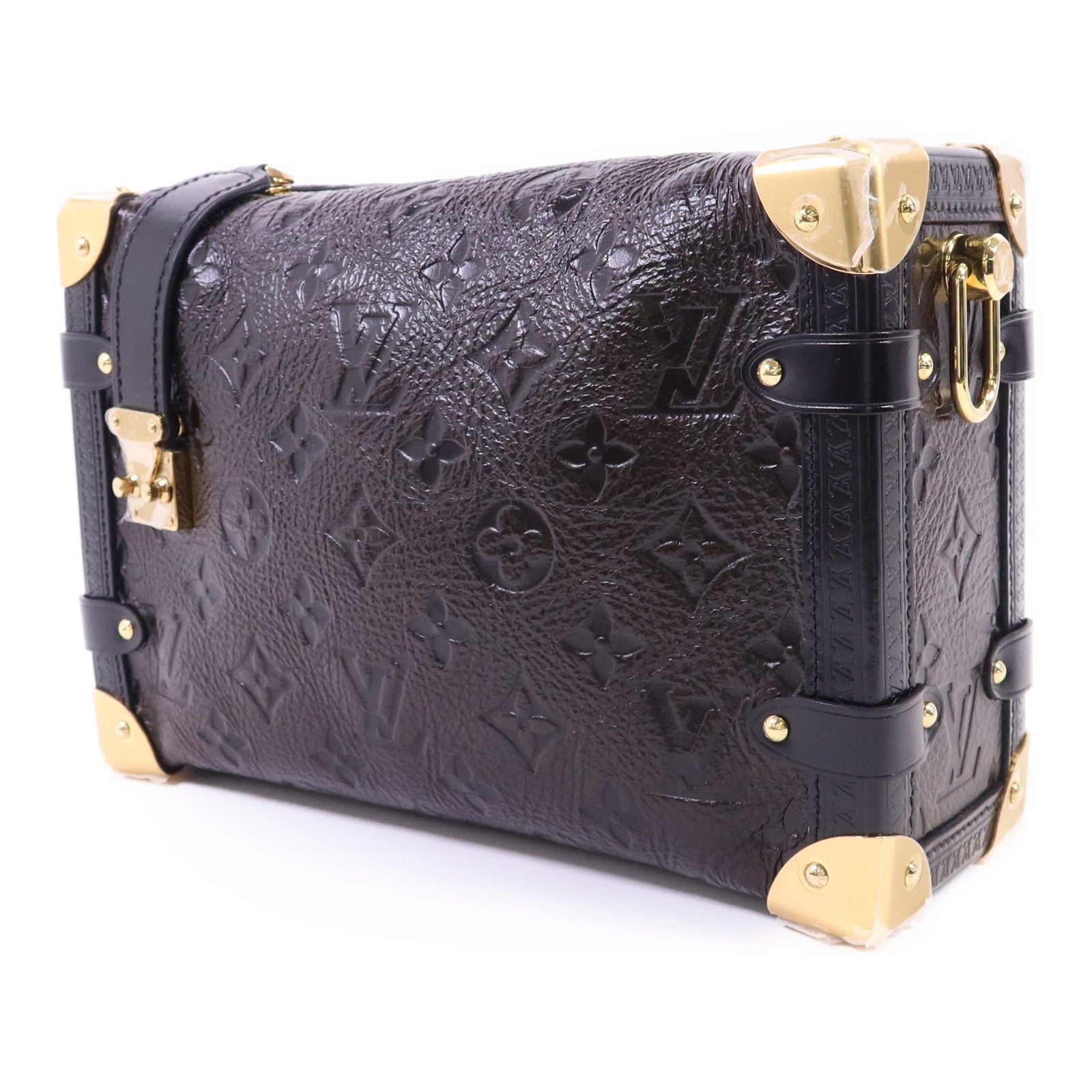 LOUIS VUITTON Monogram Saga Side Trunk MM金扣手挽肩背兩用袋