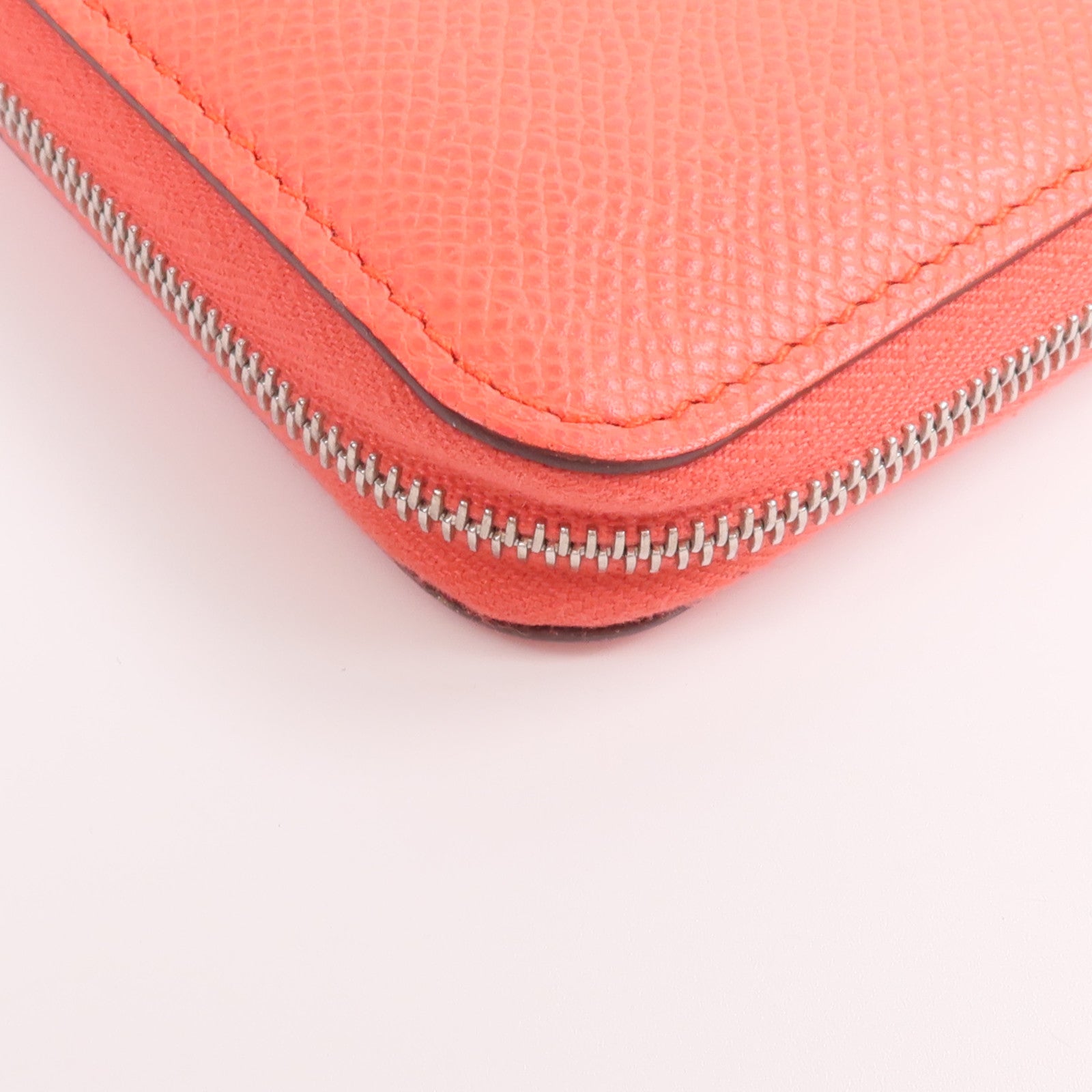 HERMES Epsom皮革/絲質Silk'In Compact Wallet錢包Rose Texas/Mauve Pale/Cardamome
