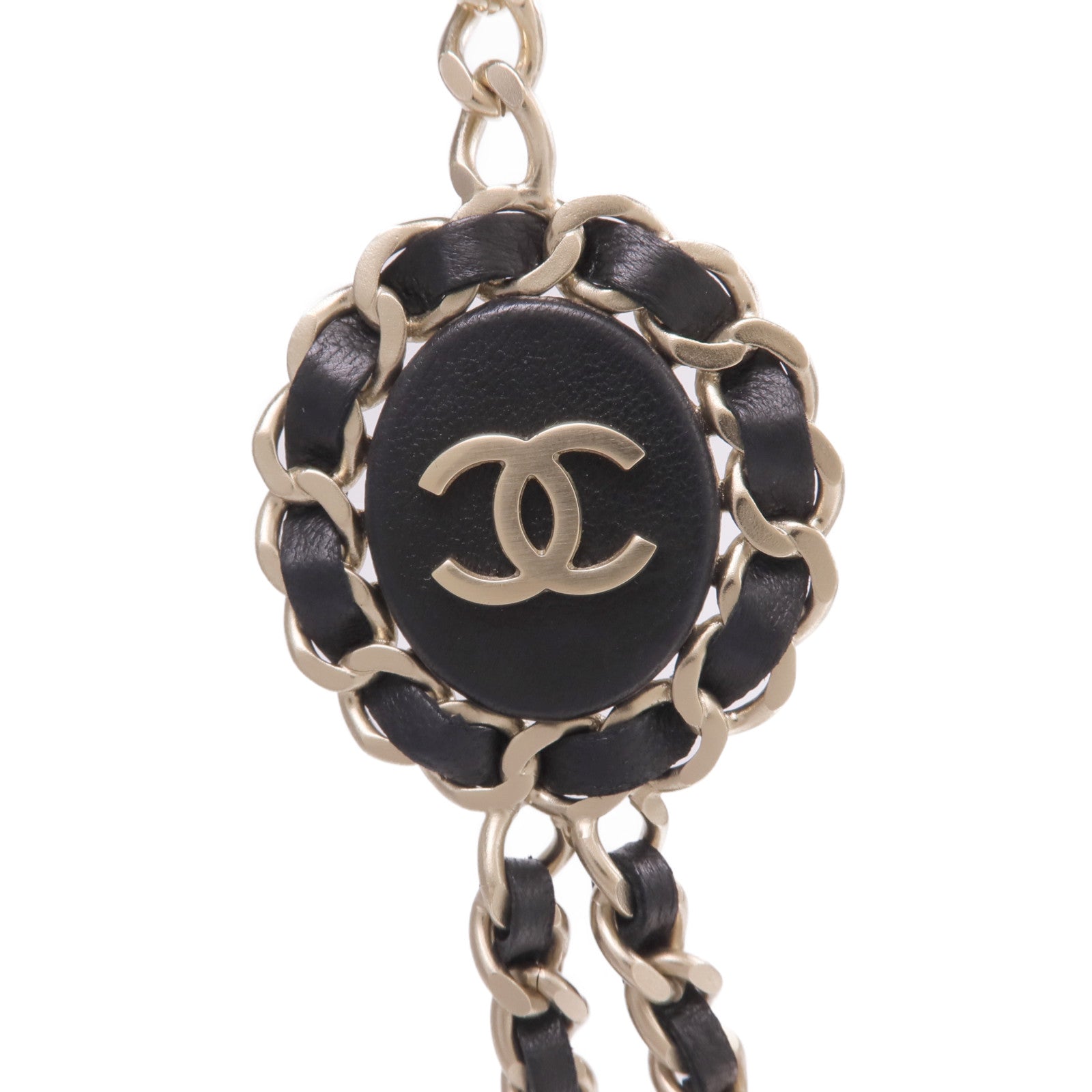 CHANEL 金屬/皮革Necklace項鍊