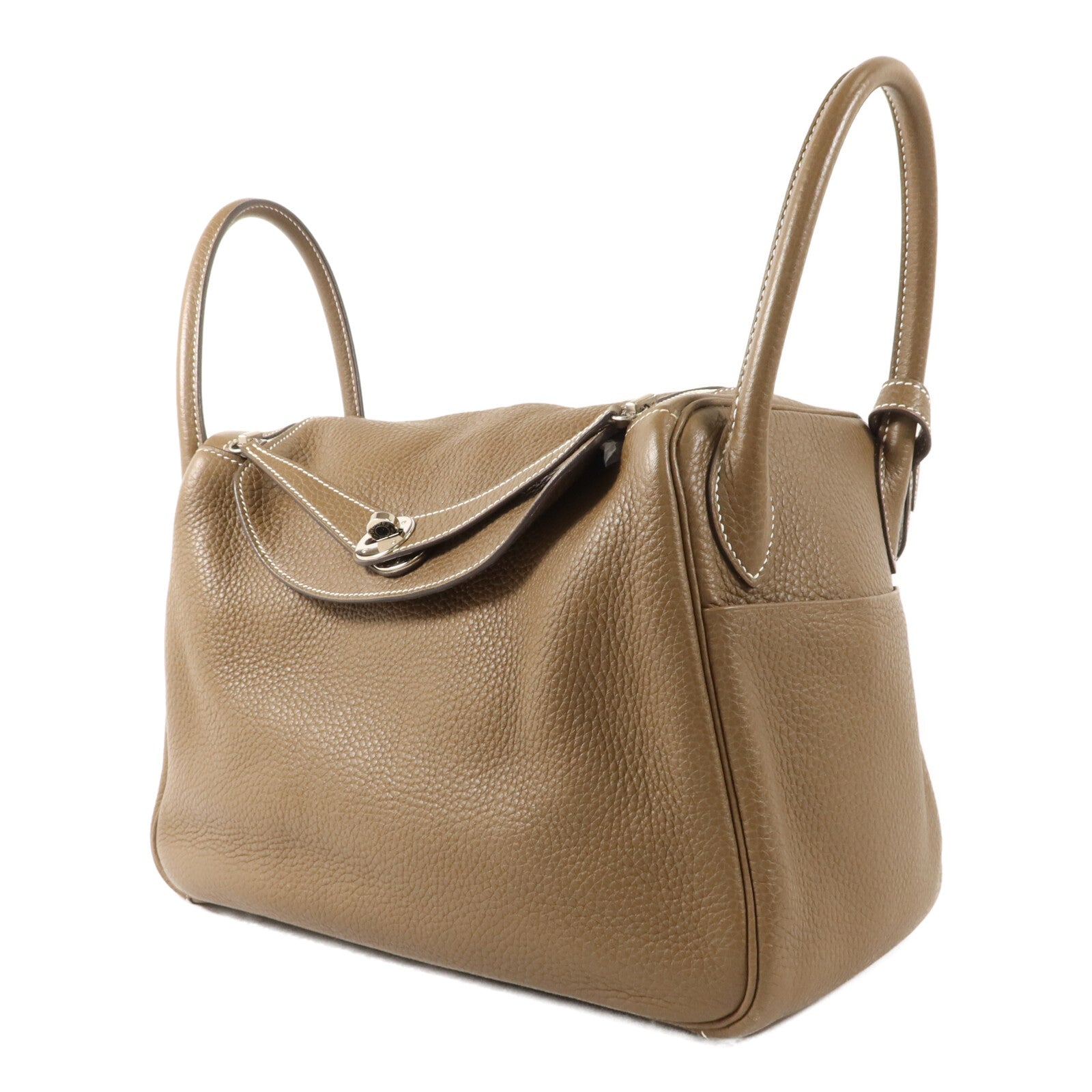 HERMES Clemence皮革Lindy 30手挽肩背兩用袋Etoupe