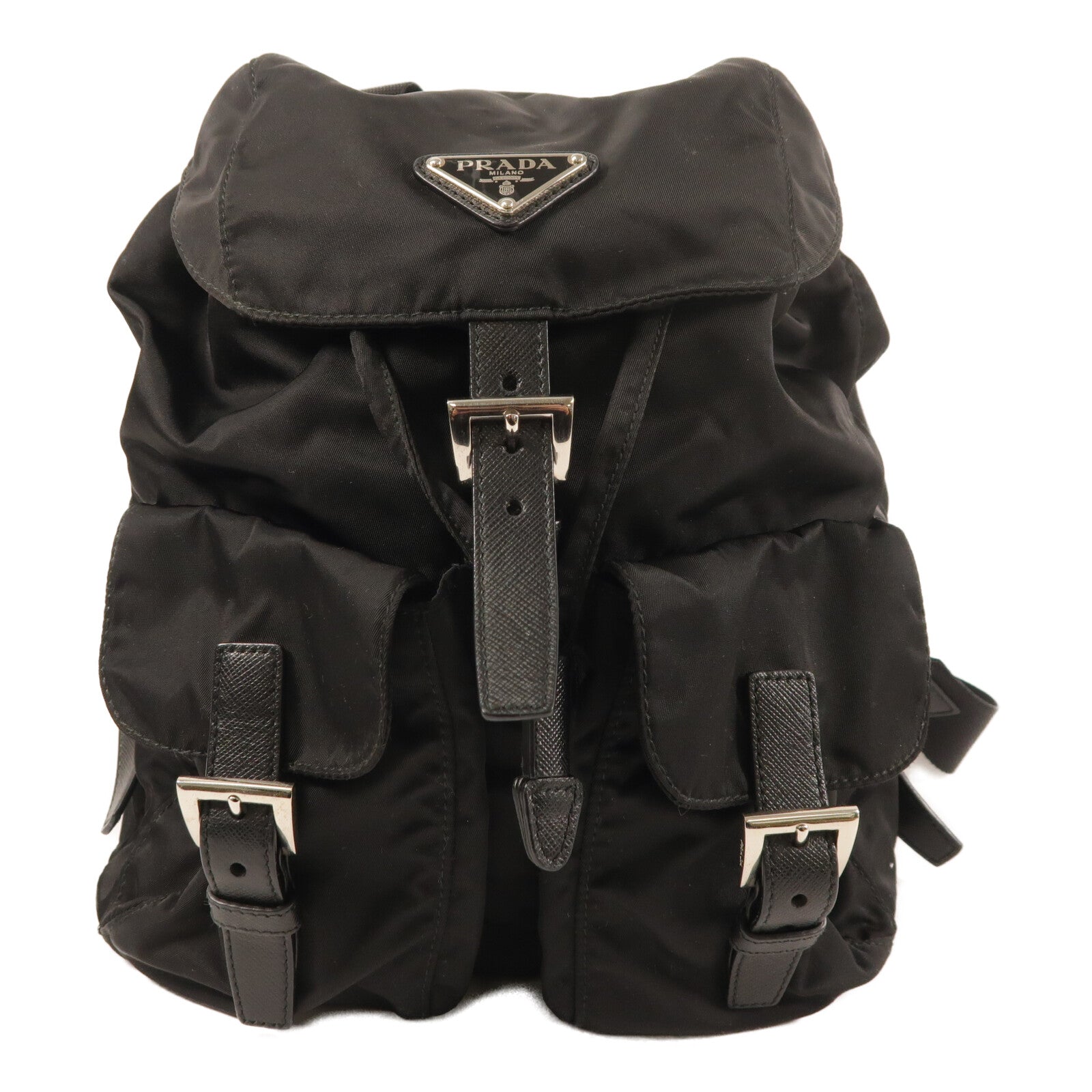 PRADA 尼龍Backpack銀扣背包
