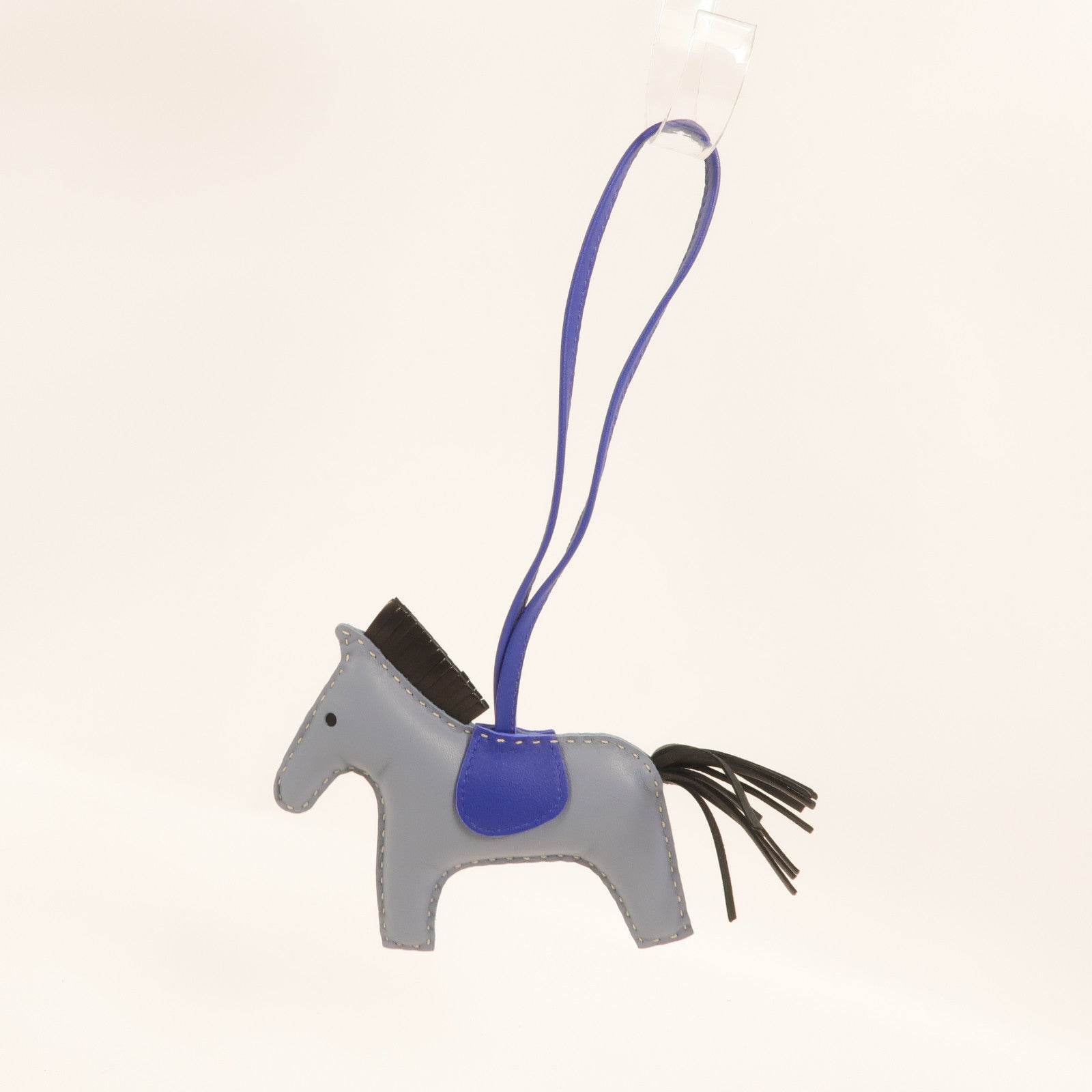 HERMES Milo皮革Rodeo MM掛飾Bleu Lin